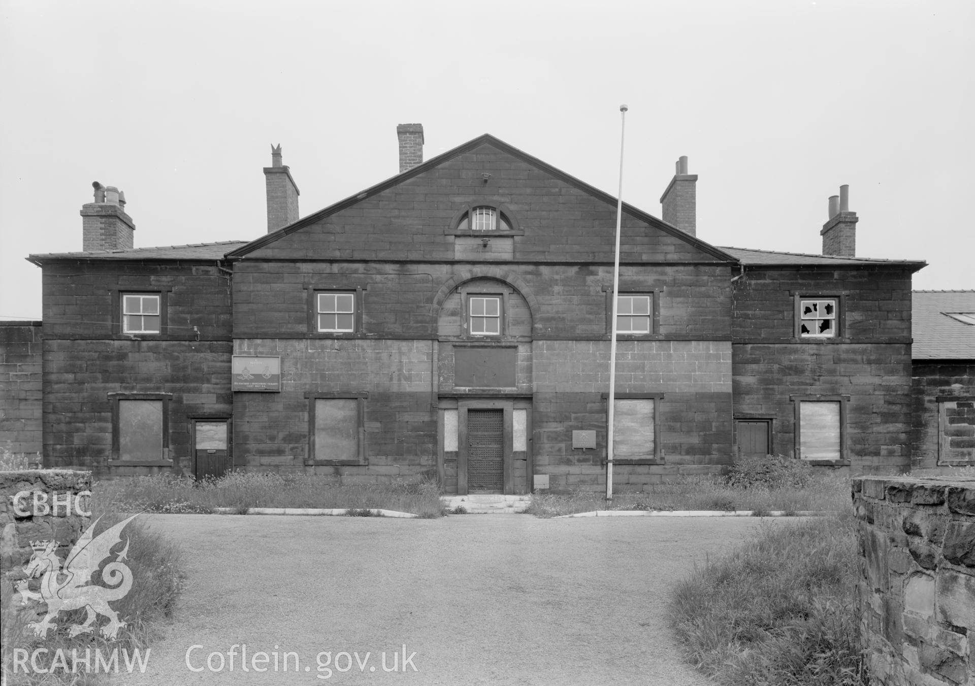 D.O.E photograph of Flint Gaol from south west. In castle outer ward (since removed).