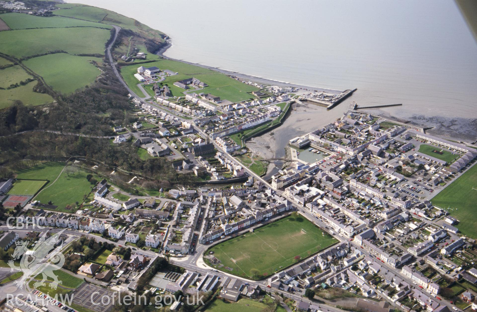 Aerial view of Aberaeron.