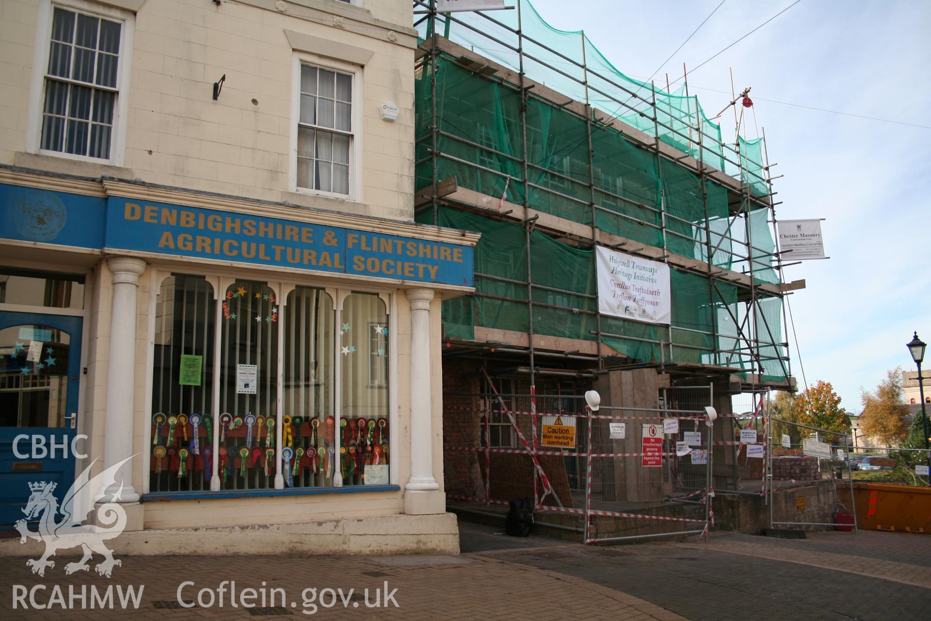 View of east front,under scaffold