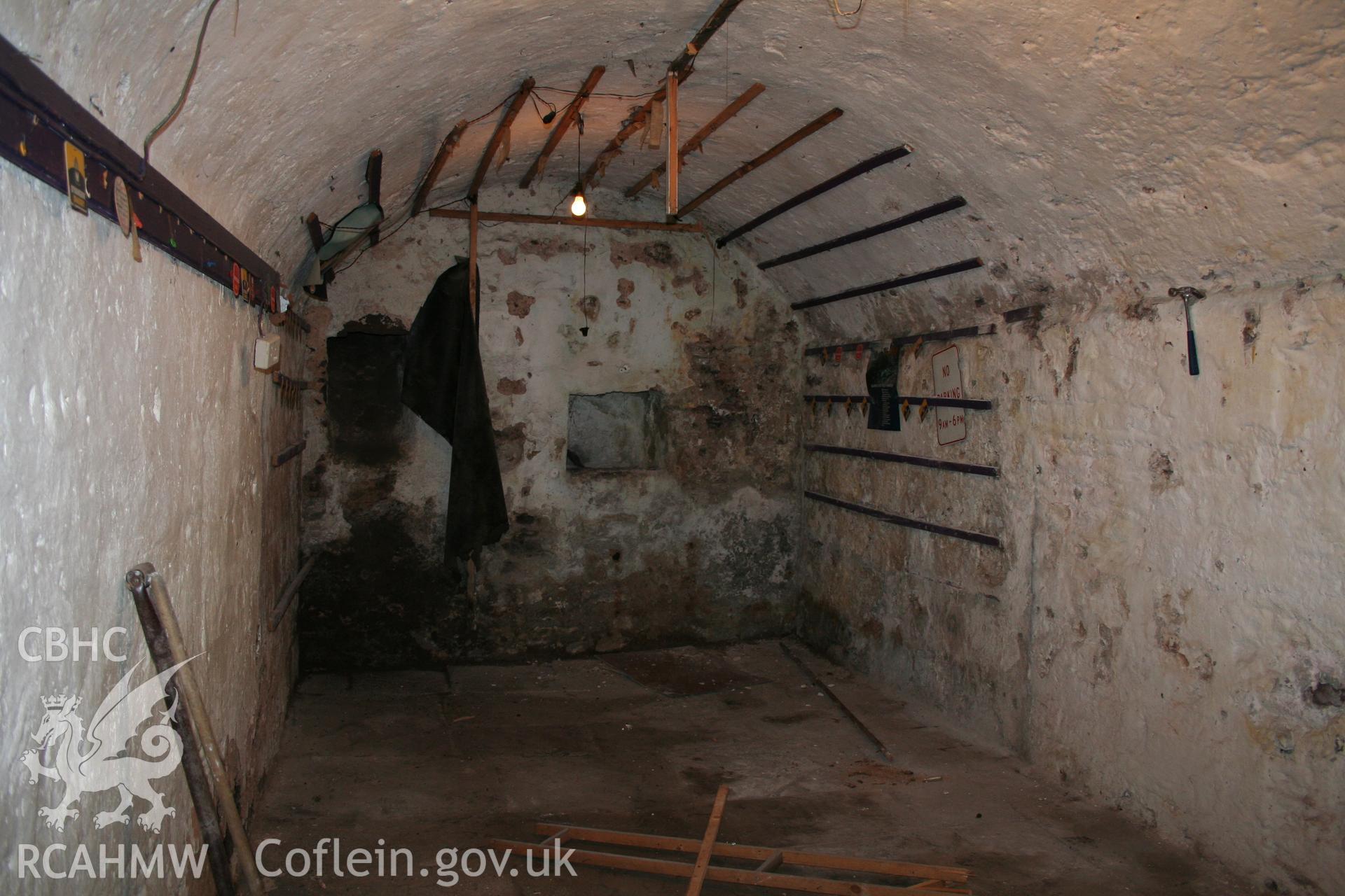 The King's Arms, Abergavenny. Interior, cellar under left-side wing, ventilation shaft.