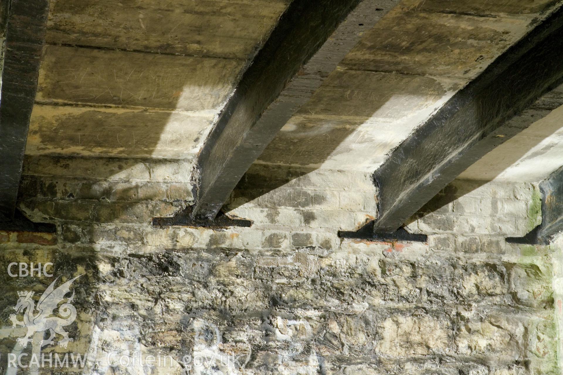 Detail of cast iron arches and supports.