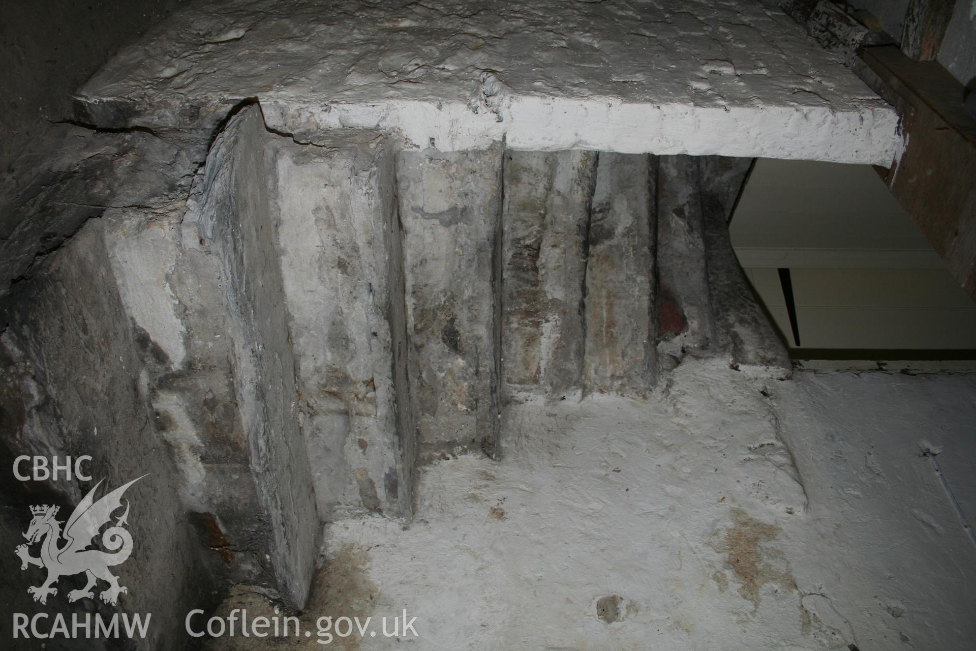 Wood bank Cottage Pontcysyllte. Interior, cellar stair.