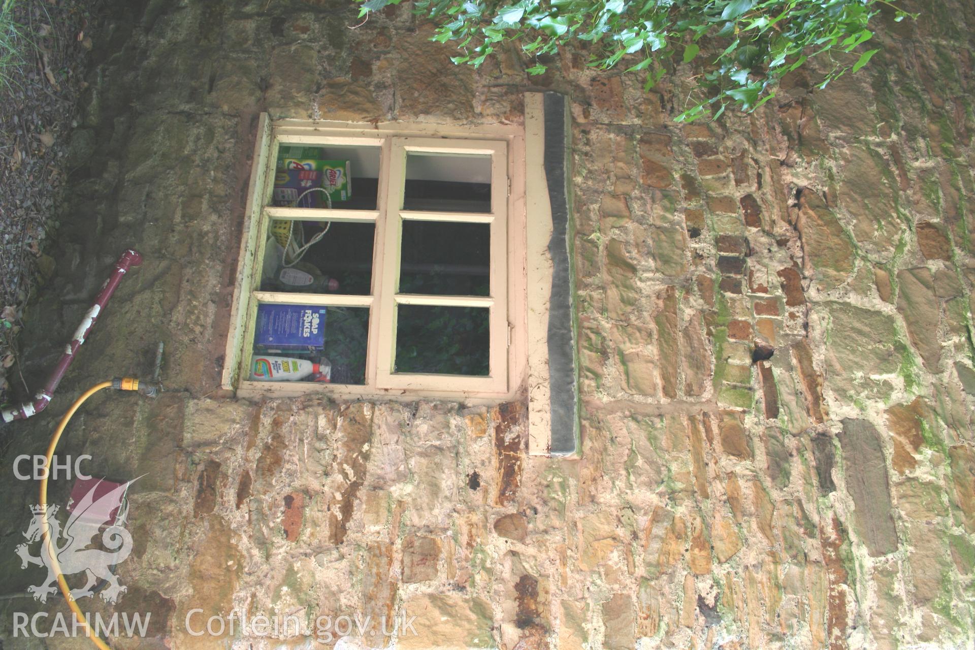 Wood bank Cottage Pontcysyllte. North-west elevation window/former doorway.