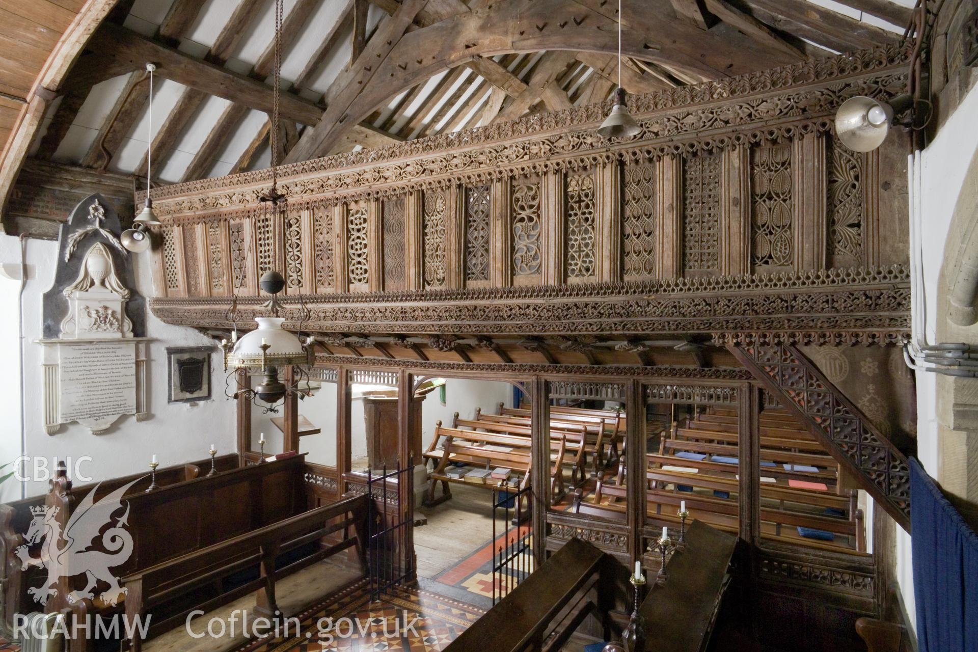 Interior, the screen looking west.