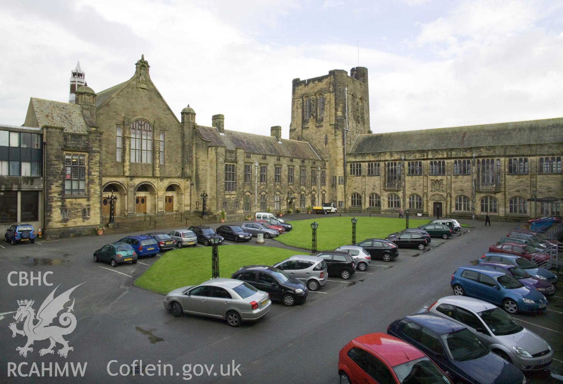 University tower, across quadrangle from the west.