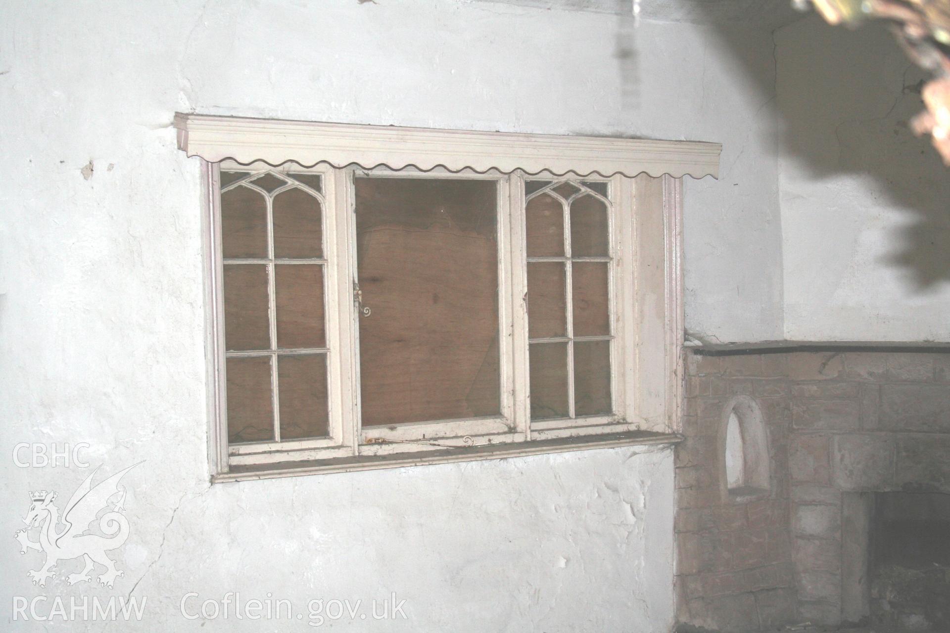 Interior coach-house west elevation gothic window