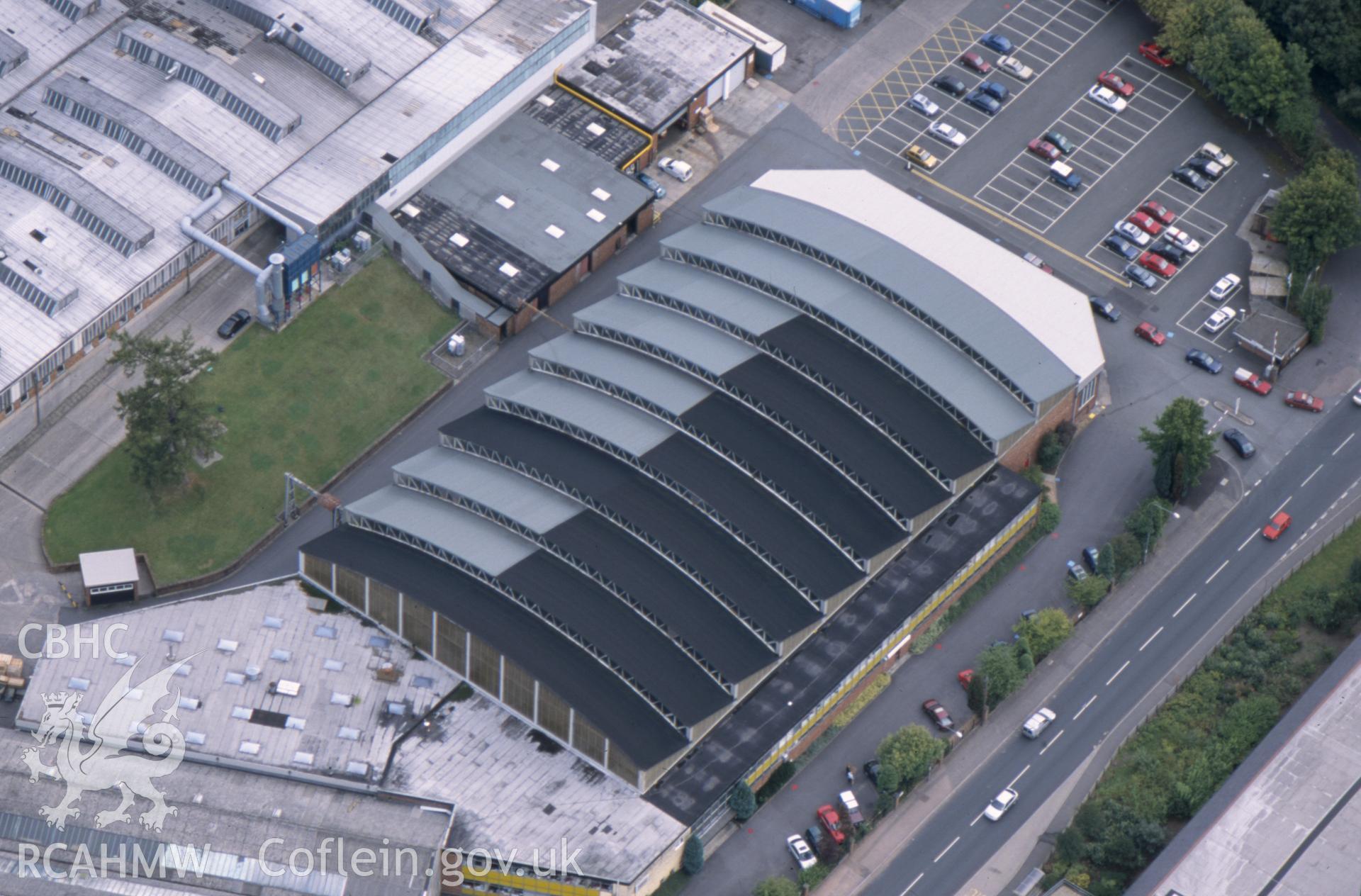 RCAHMW colour oblique aerial slide of Cooper's Works, Llanfoist, taken by Toby Driver 5th September 2001.
