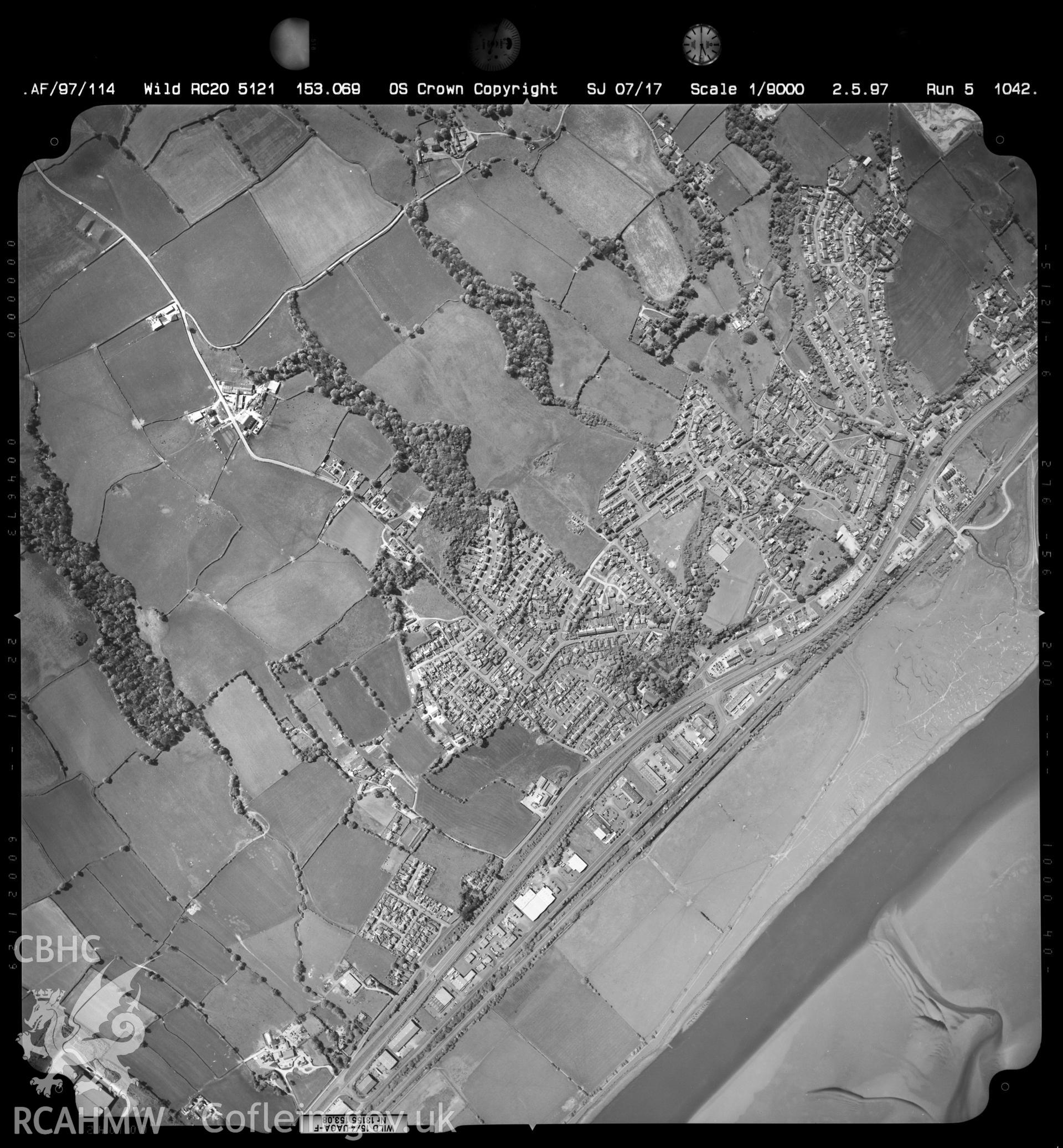 Digitized copy of an aerial photograph showing the Bagillt area, taken by Ordnance Survey, May 1997.