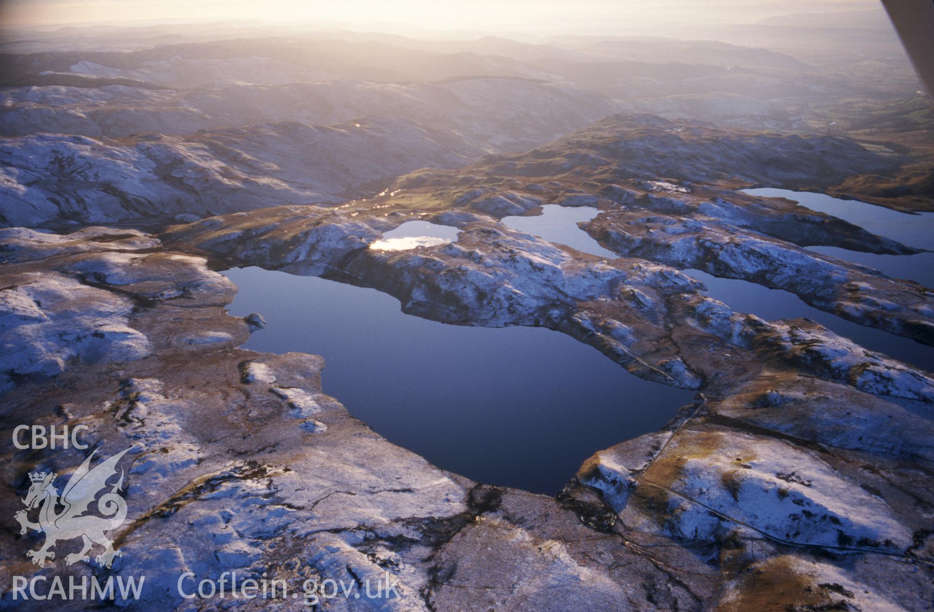 RCAHMW colour slide oblique aerial photograph of Teifi Pools, Ystrad Fflur, taken on 11/01/1999 by Toby Driver