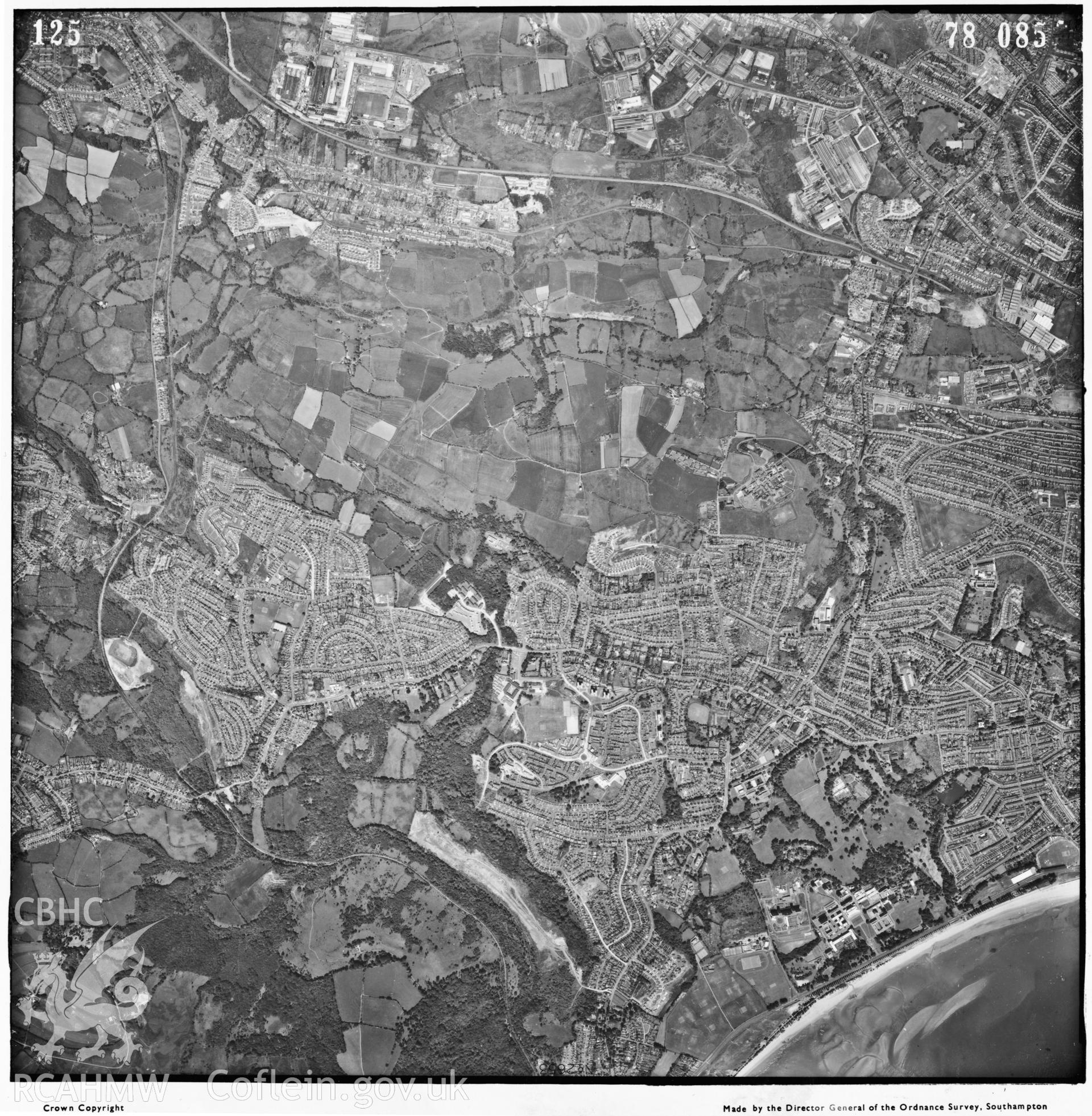 Digitized copy of an aerial photograph showing the Carn Glas area, taken by Ordnance Survey, 1971.