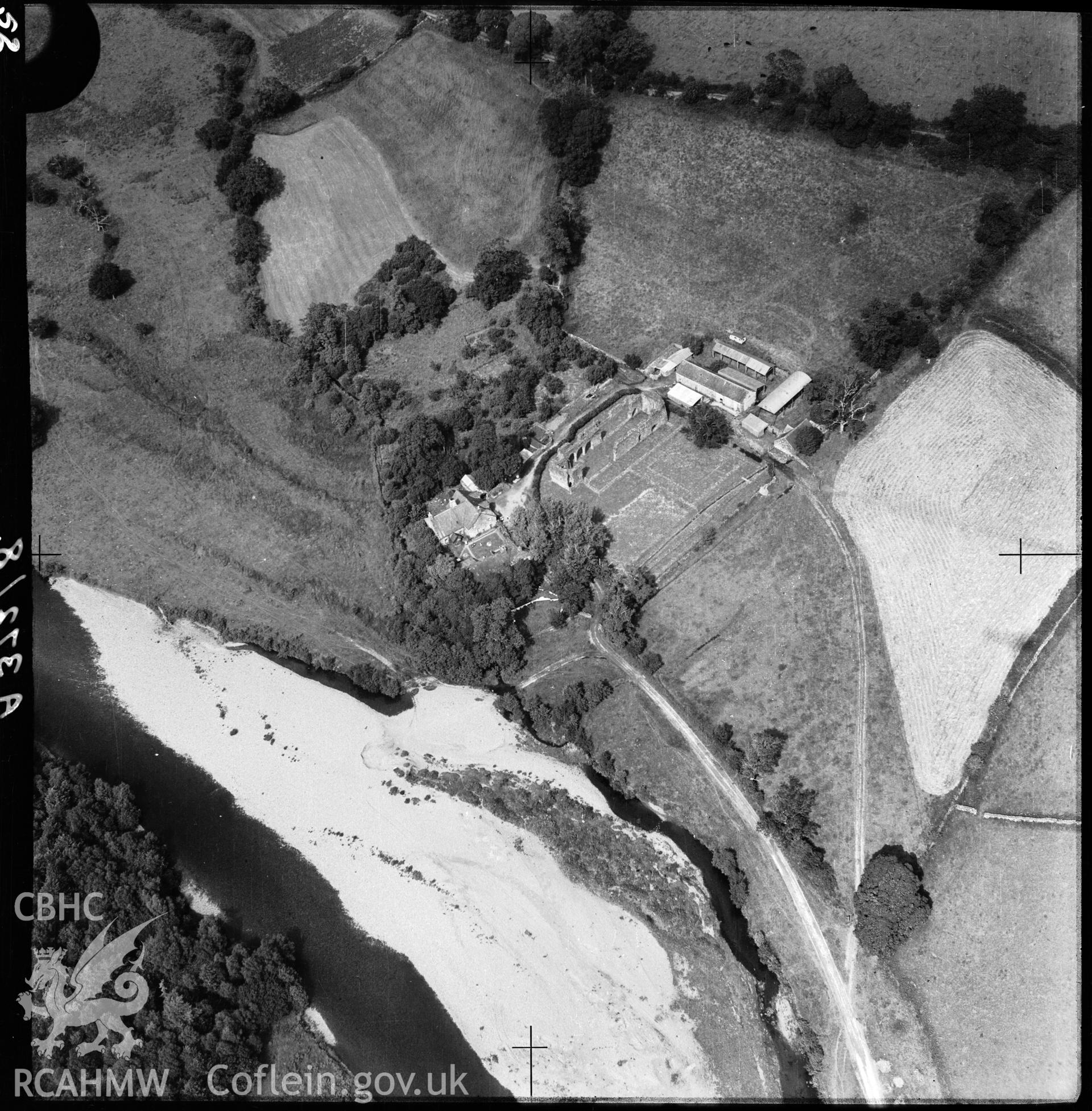 D.O.E photograph of Cymer Abbey. Aerial views ? R.A.F.