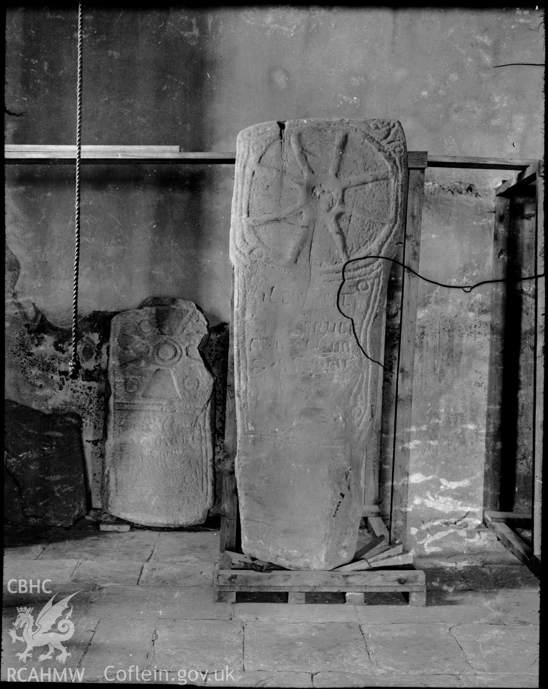 Black and white photo showing stones at Margam.