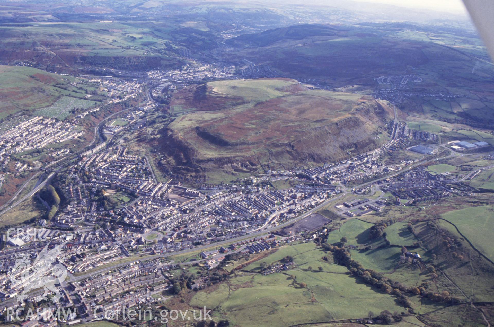 RCAHMW colour slide oblique aerial photograph of Tonypandy, taken on 17/10/1992 by CR Musson