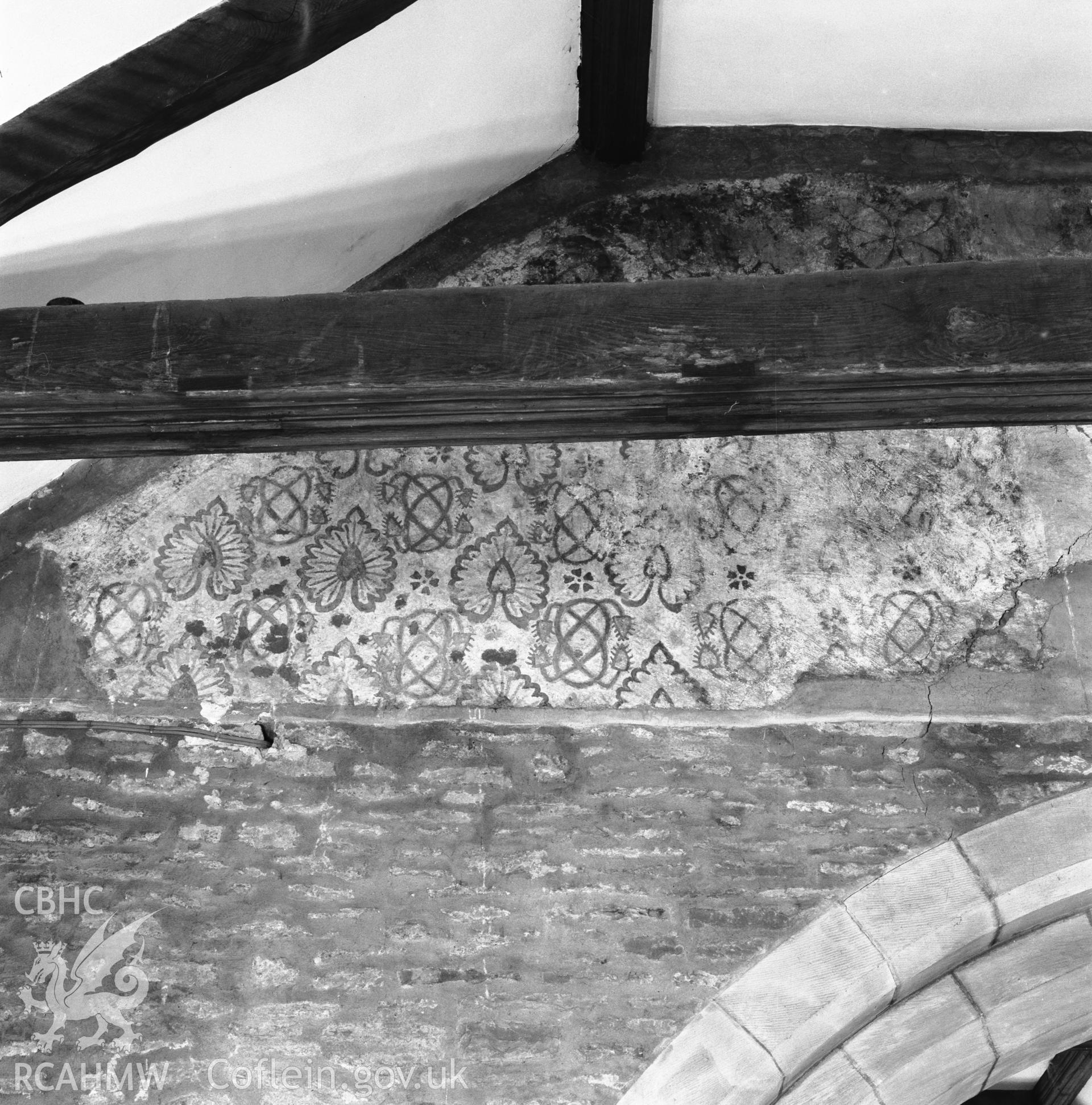 Interior view showing the painting on the west face of the chancel arch