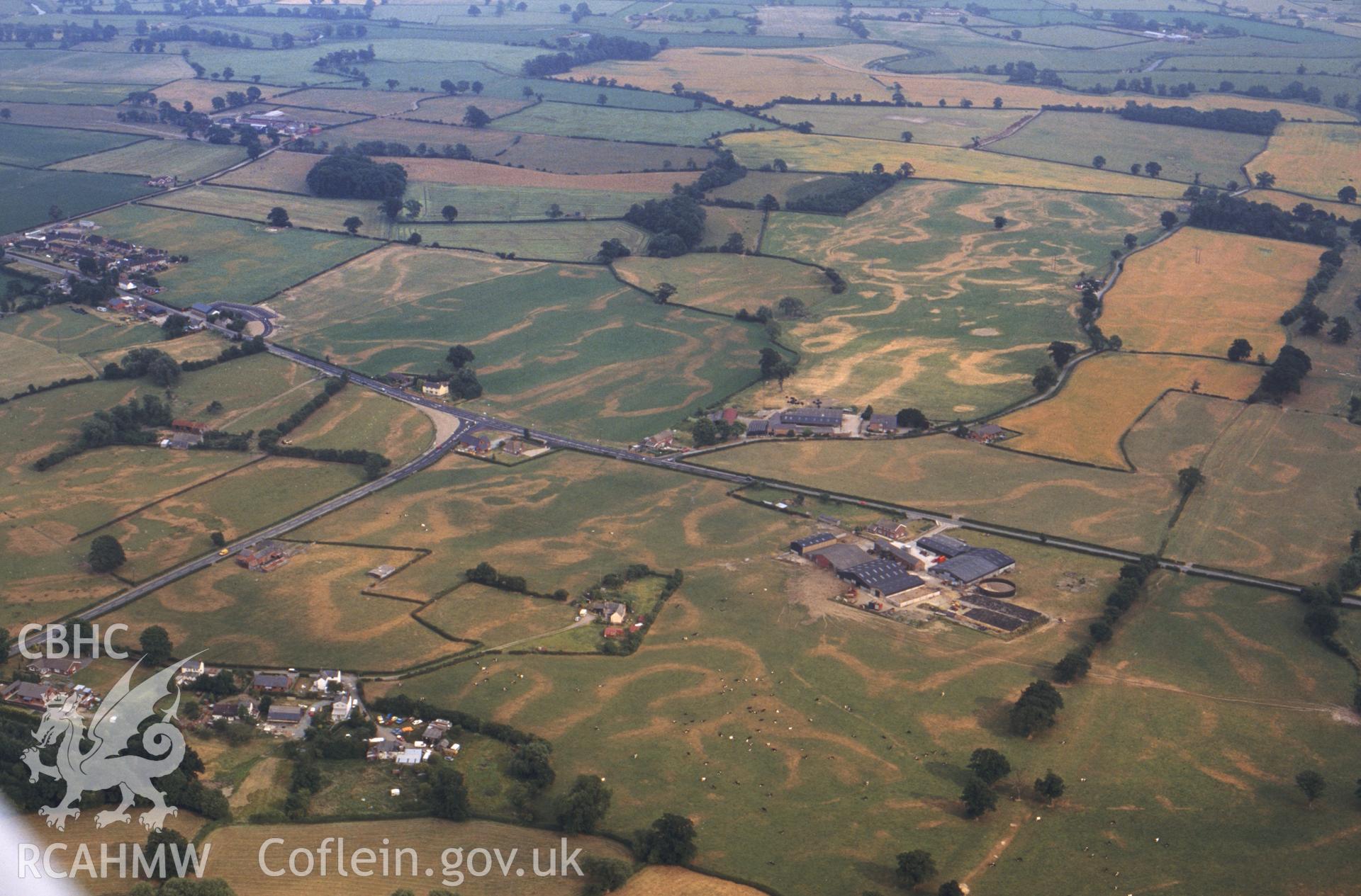 Slide of RCAHMW colour oblique aerial photograph of Rhos taken by C.R. Musson, 1995.