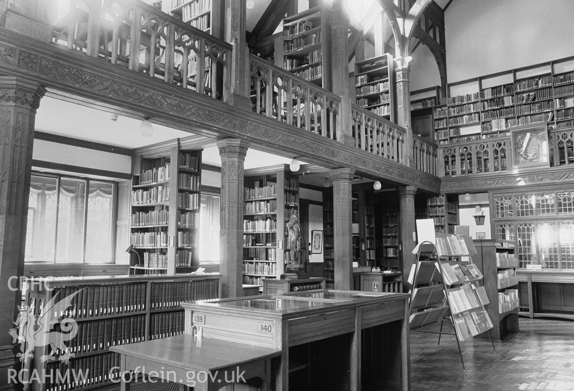 View of interior of St Deiniol's library, Hawarden