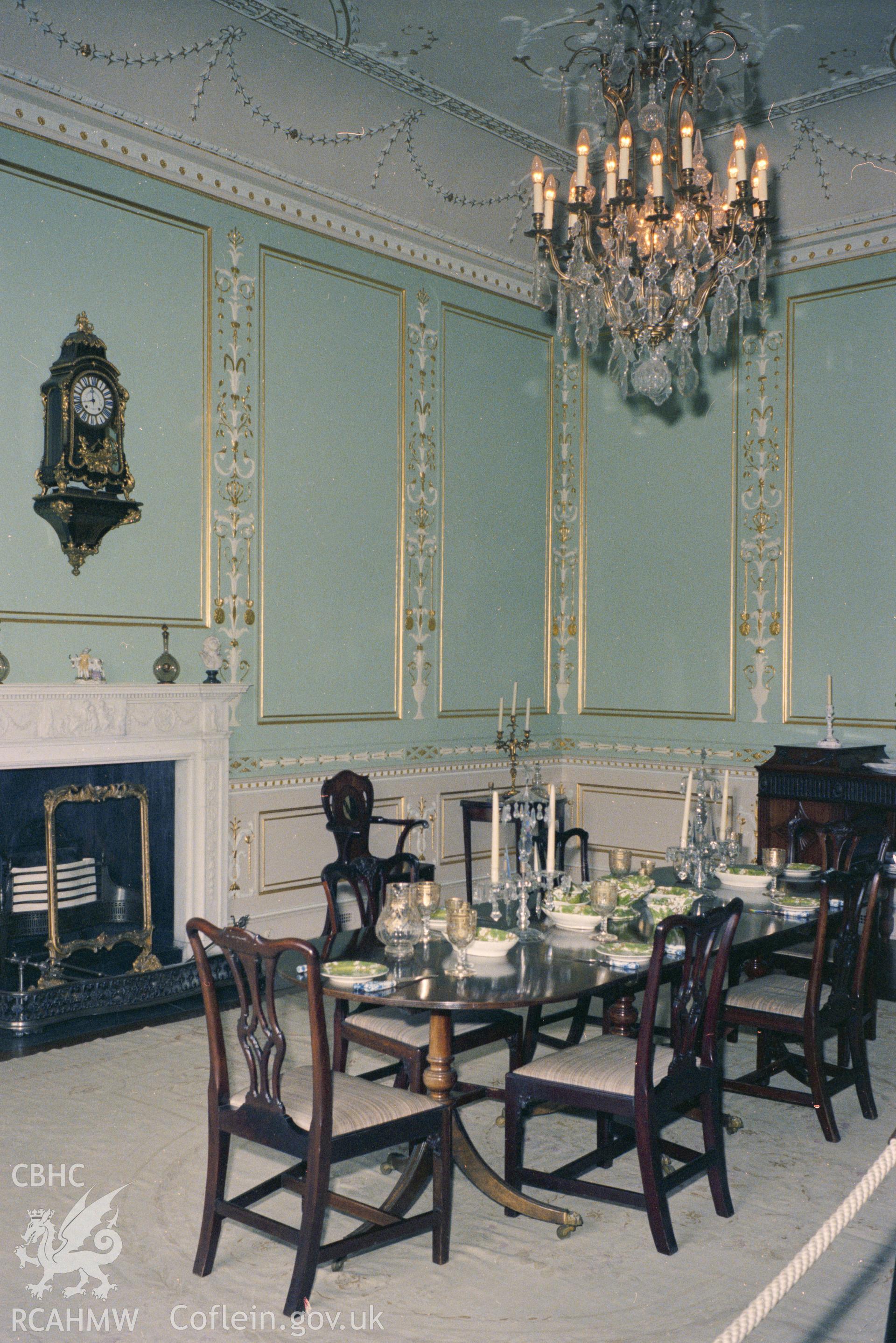 Interior view (dining room) of Chirk castle collated by the former Central Office of Information.