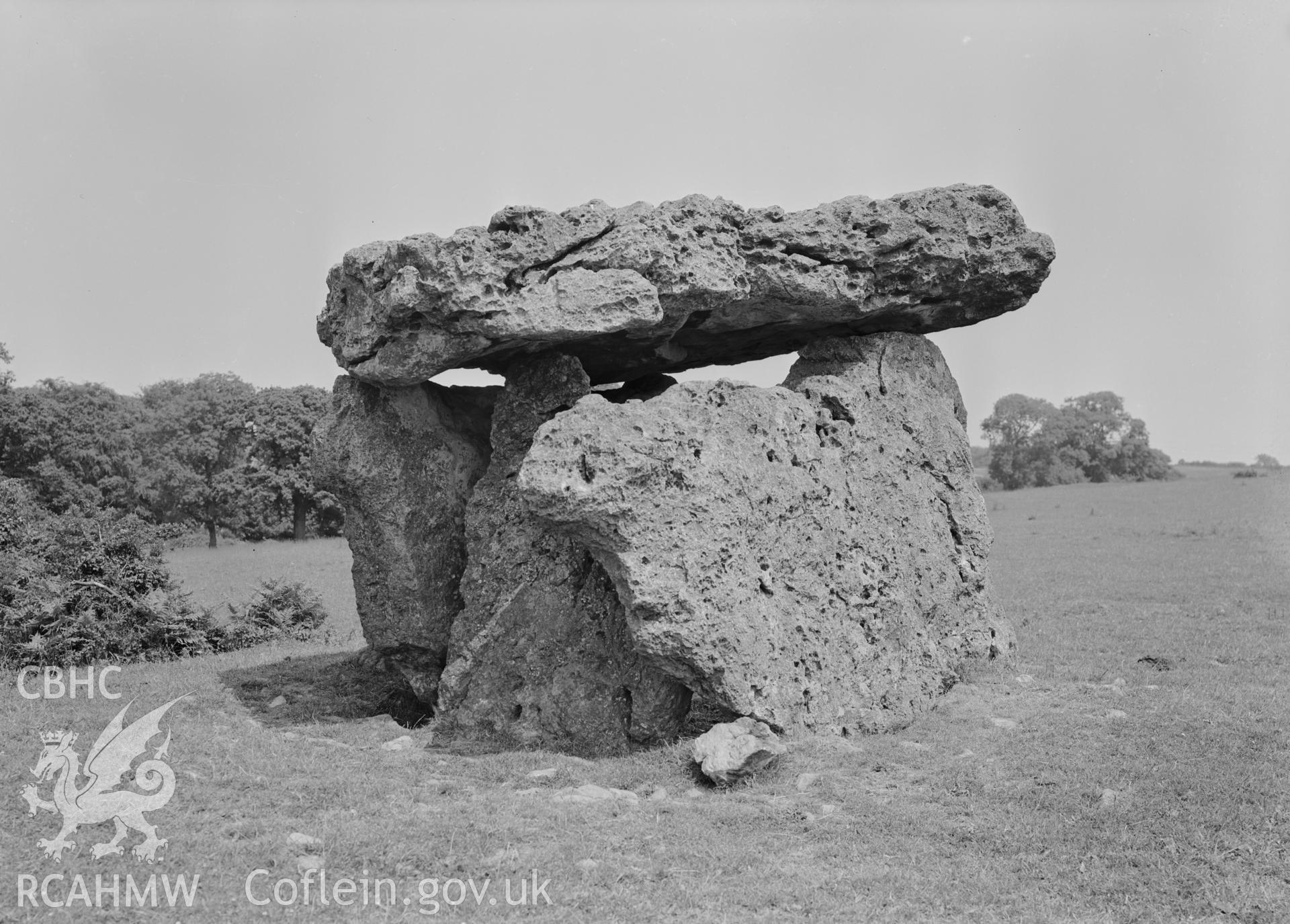 D.O.E photograph of St Lythan's Burial Chamber, Glamorgan.