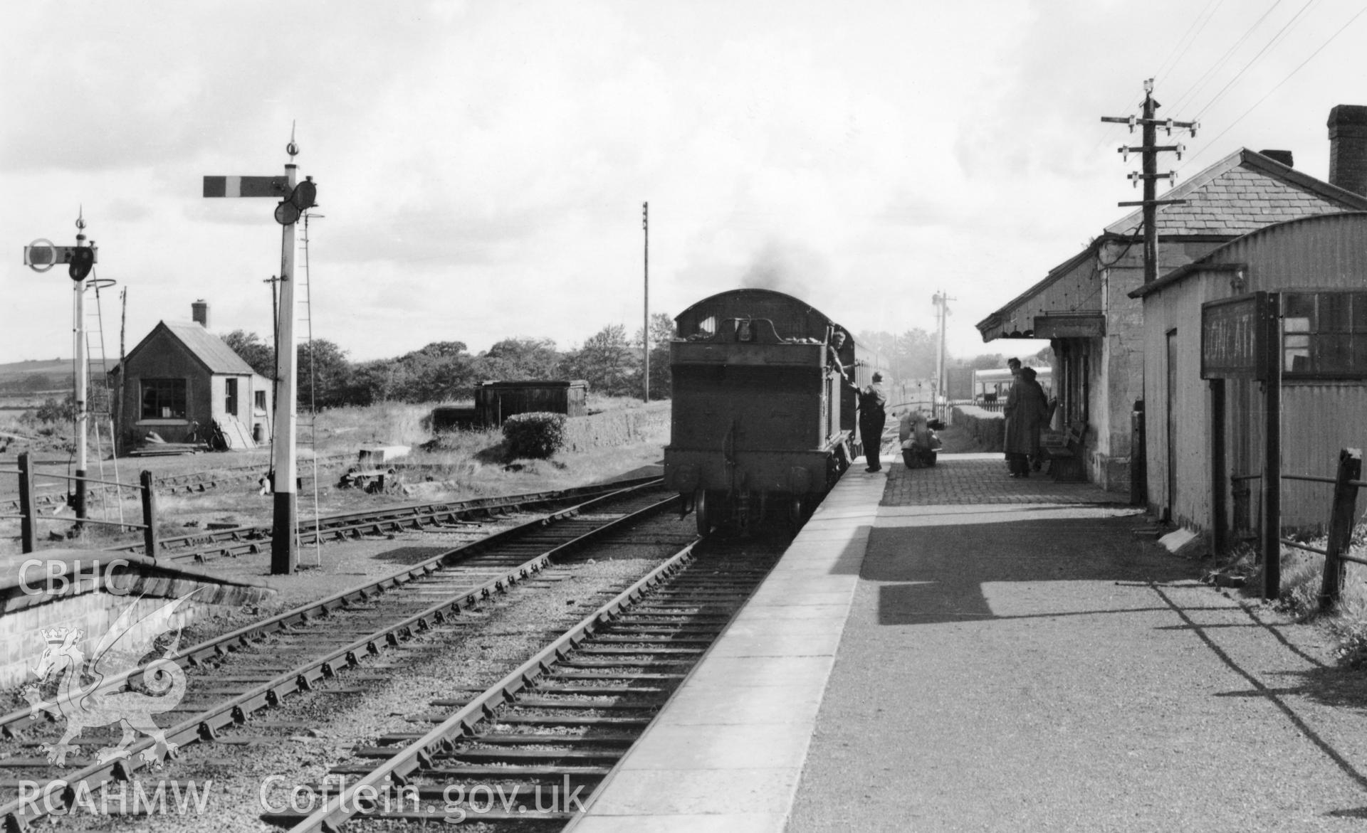 Black and white photograph showing view of Boncath Railway Station. From Rokeby Album VIII  no 4.