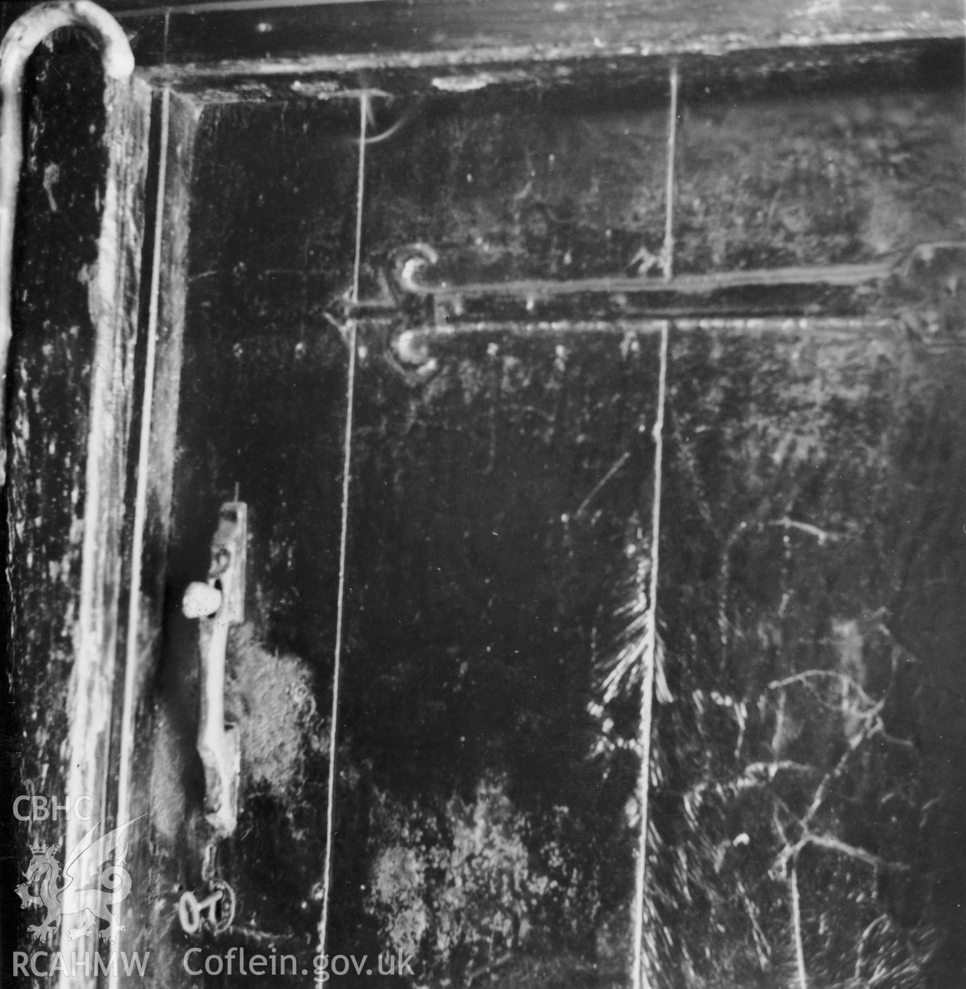 Detail of interior door at Hafod Llwfog, Beddgelert.