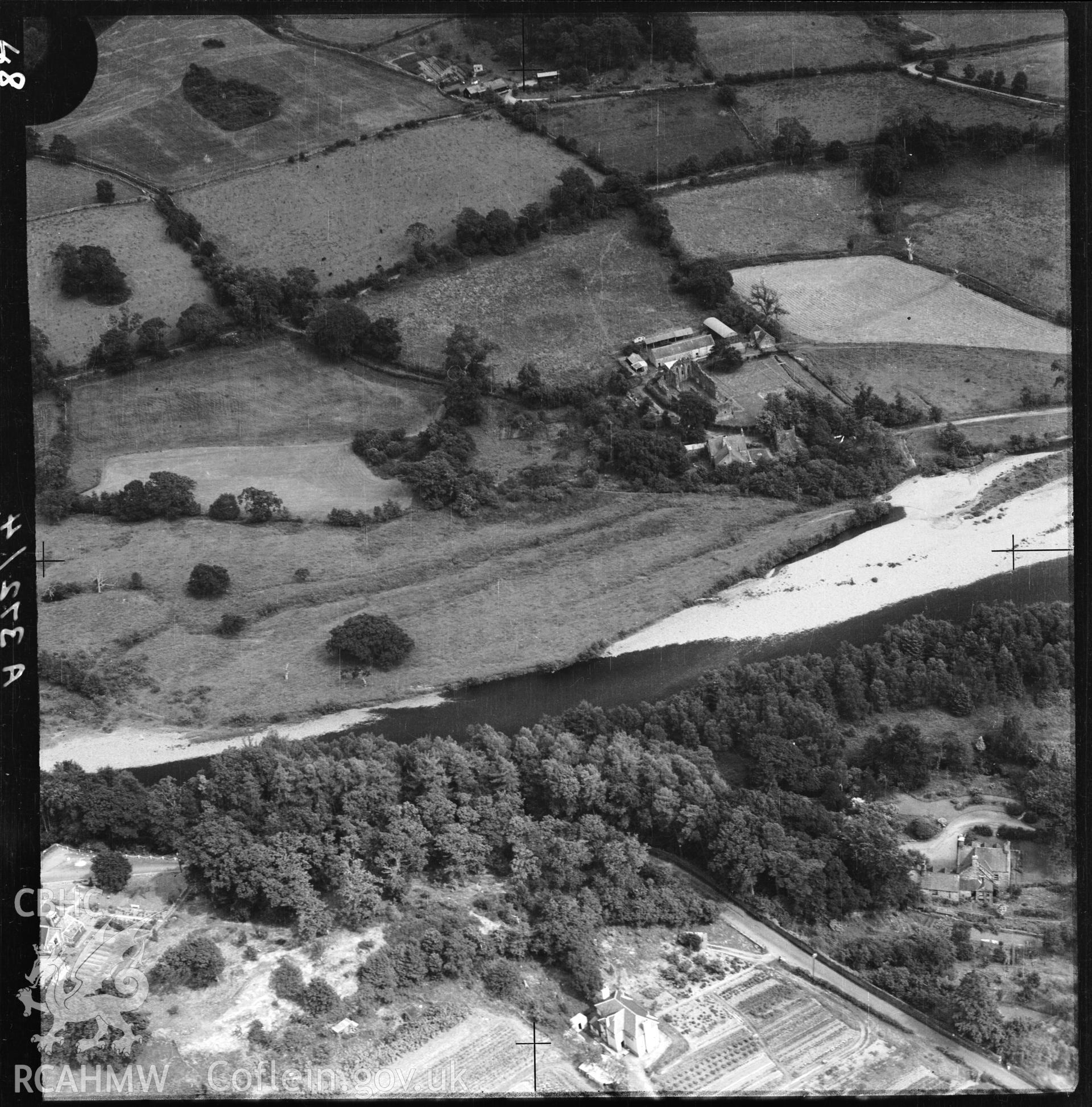 D.O.E photograph of Cymer Abbey. Aerial views ? R.A.F.