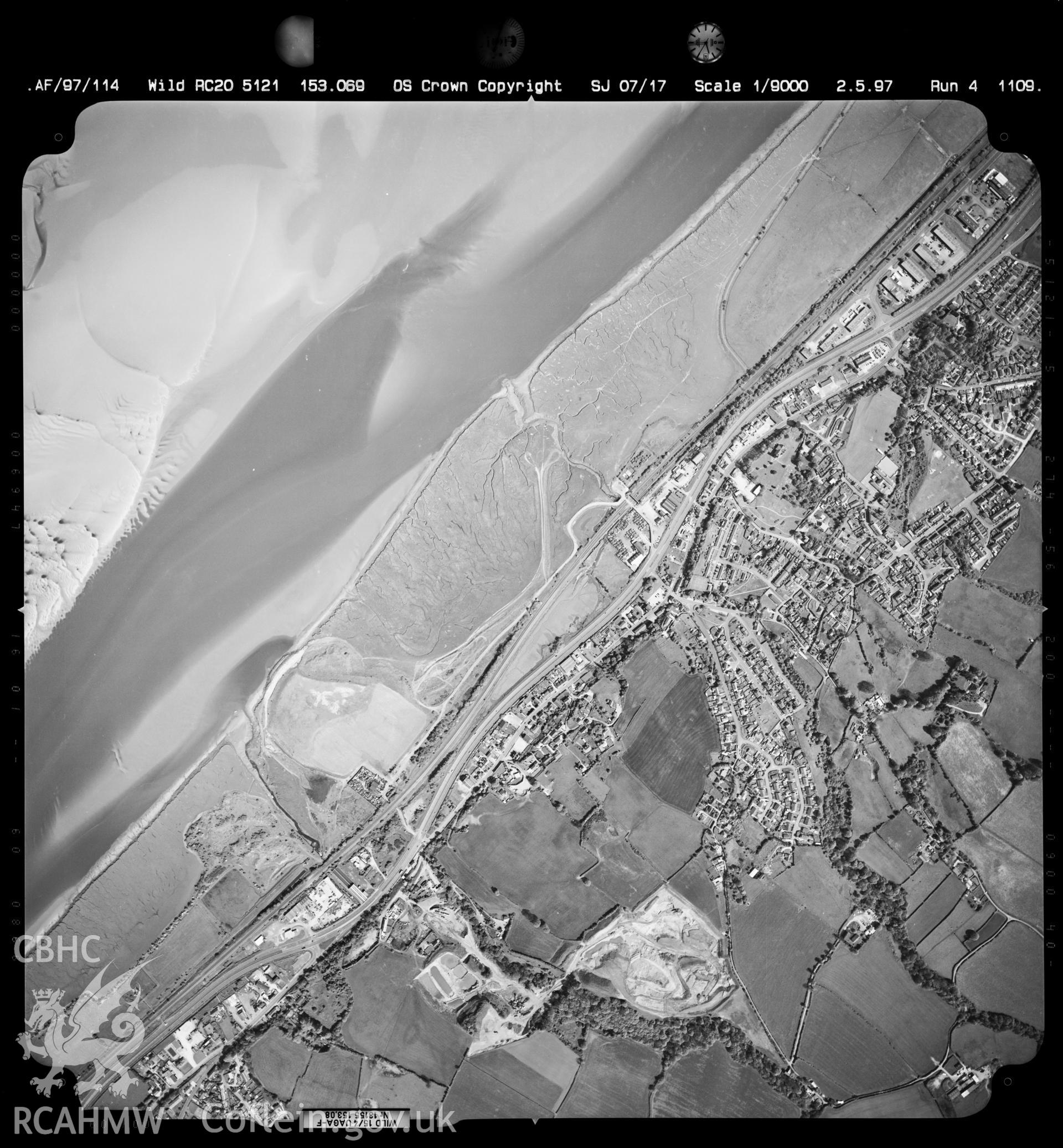 Digitized copy of an aerial photograph showing the Bagillt area, taken by Ordnance Survey, May 1997.