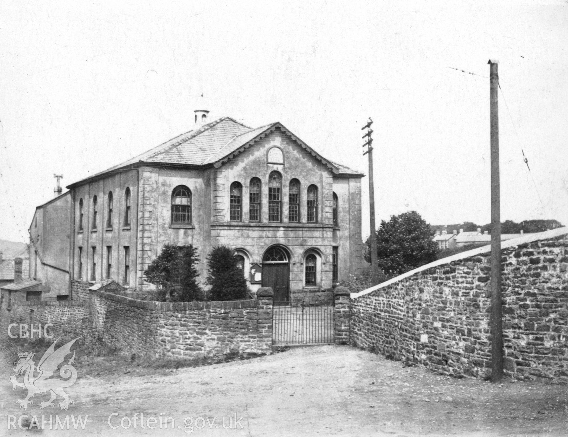 Digital copy of an undated  black and white photograph of Bethania Chapel, Cwmbach, loaned for copying by Mrs Delyth Wilson.