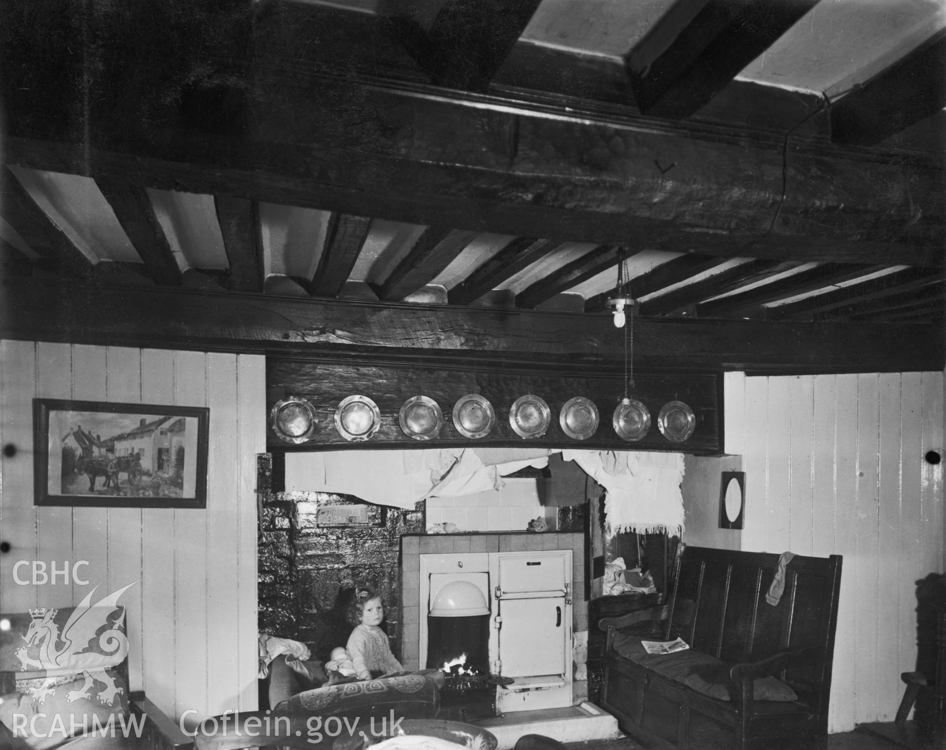 Interior view of living room in Hafod Llwfog, Beddgelert