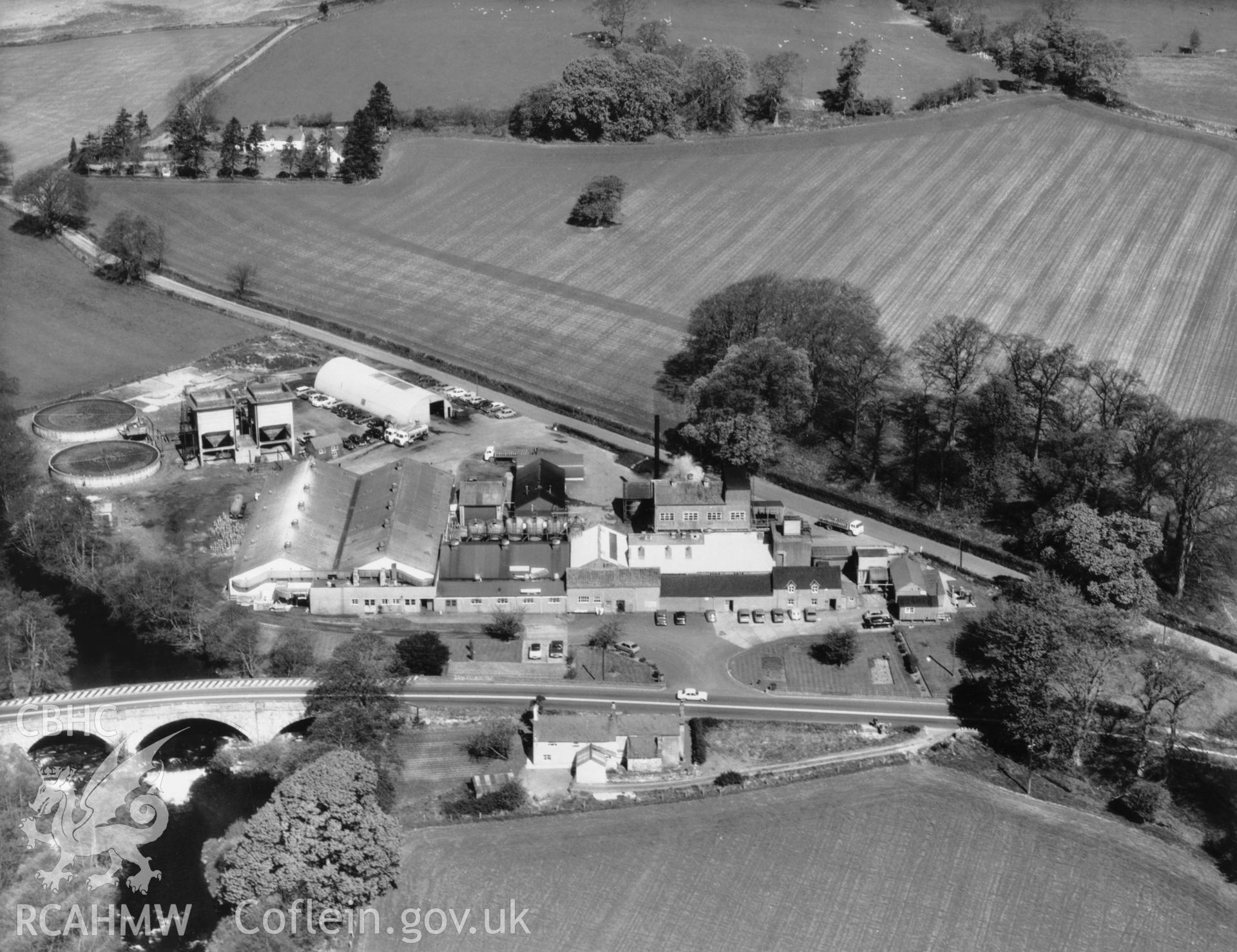 Copy of an undated aerial photograph showing the creamery