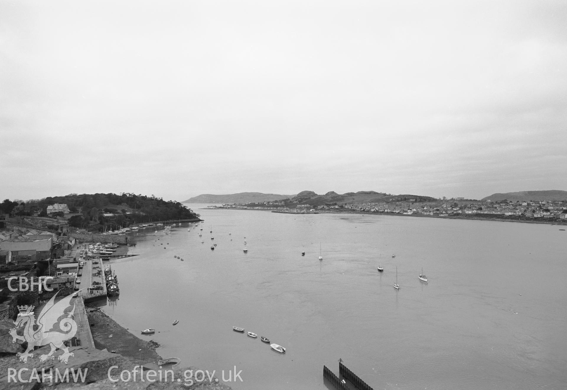Photographic negative showing view of Conwy; collated by the former Central Office of Information.