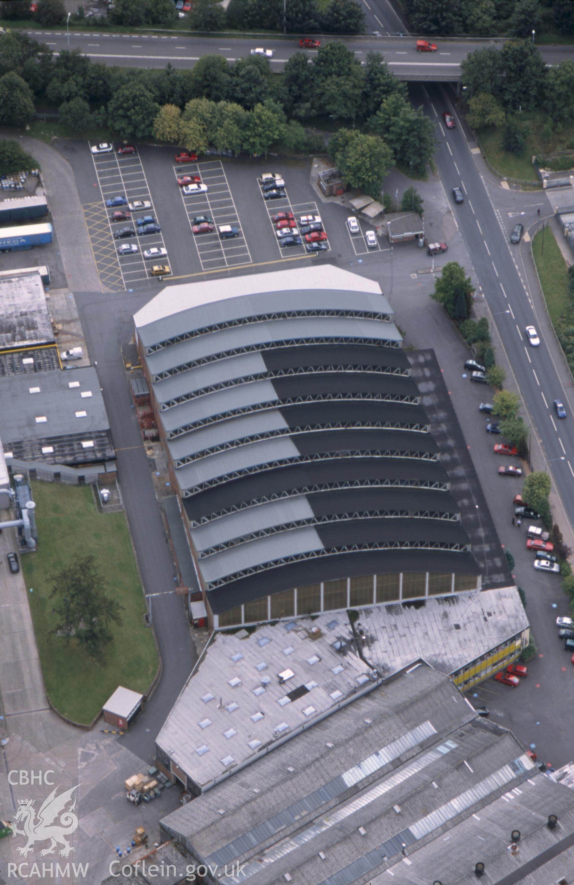 RCAHMW colour oblique aerial slide of Cooper's Works, Llanfoist, taken by Toby Driver 5th September 2001.