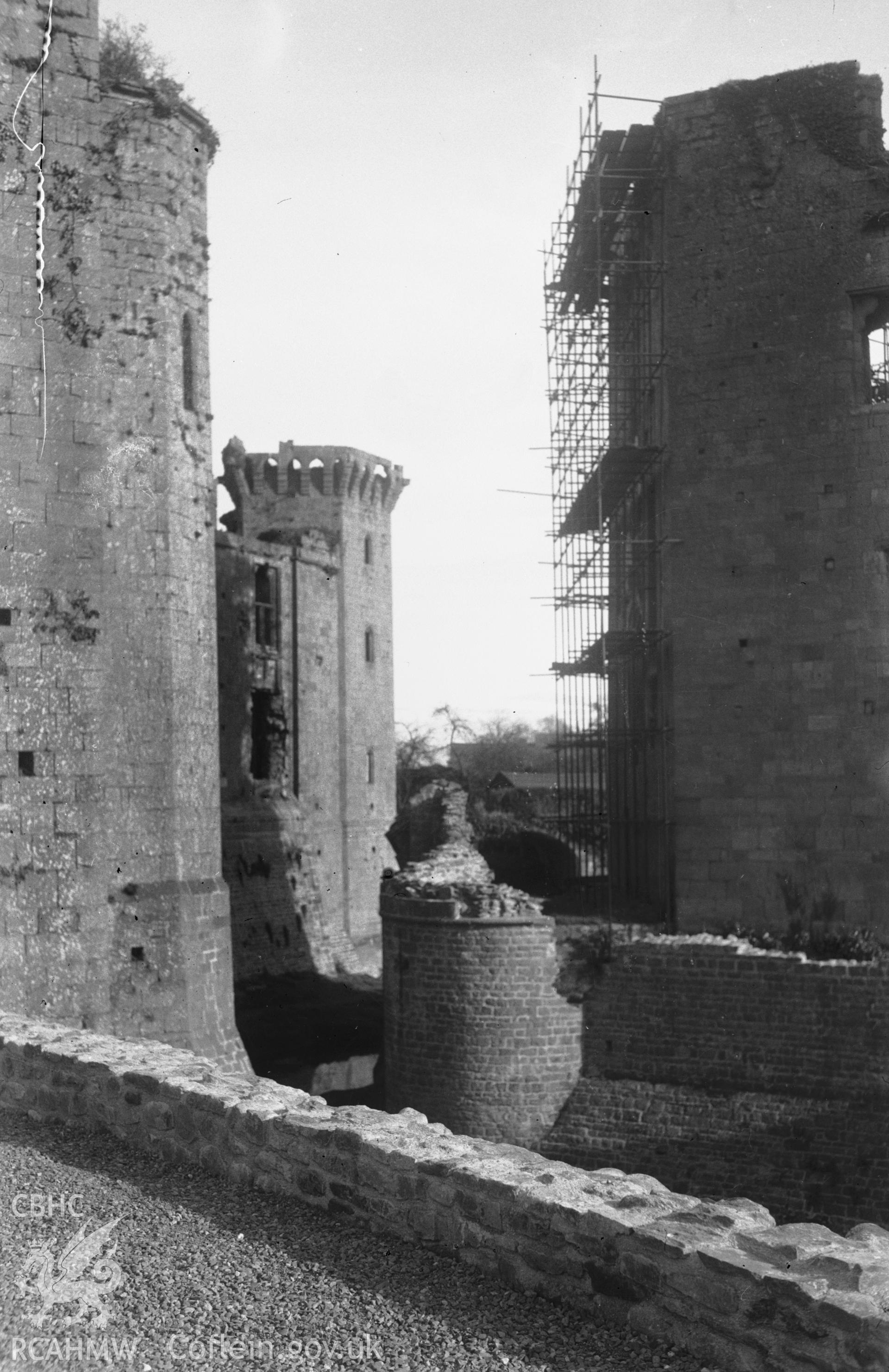 D.O.E photograph of Raglan Castle.