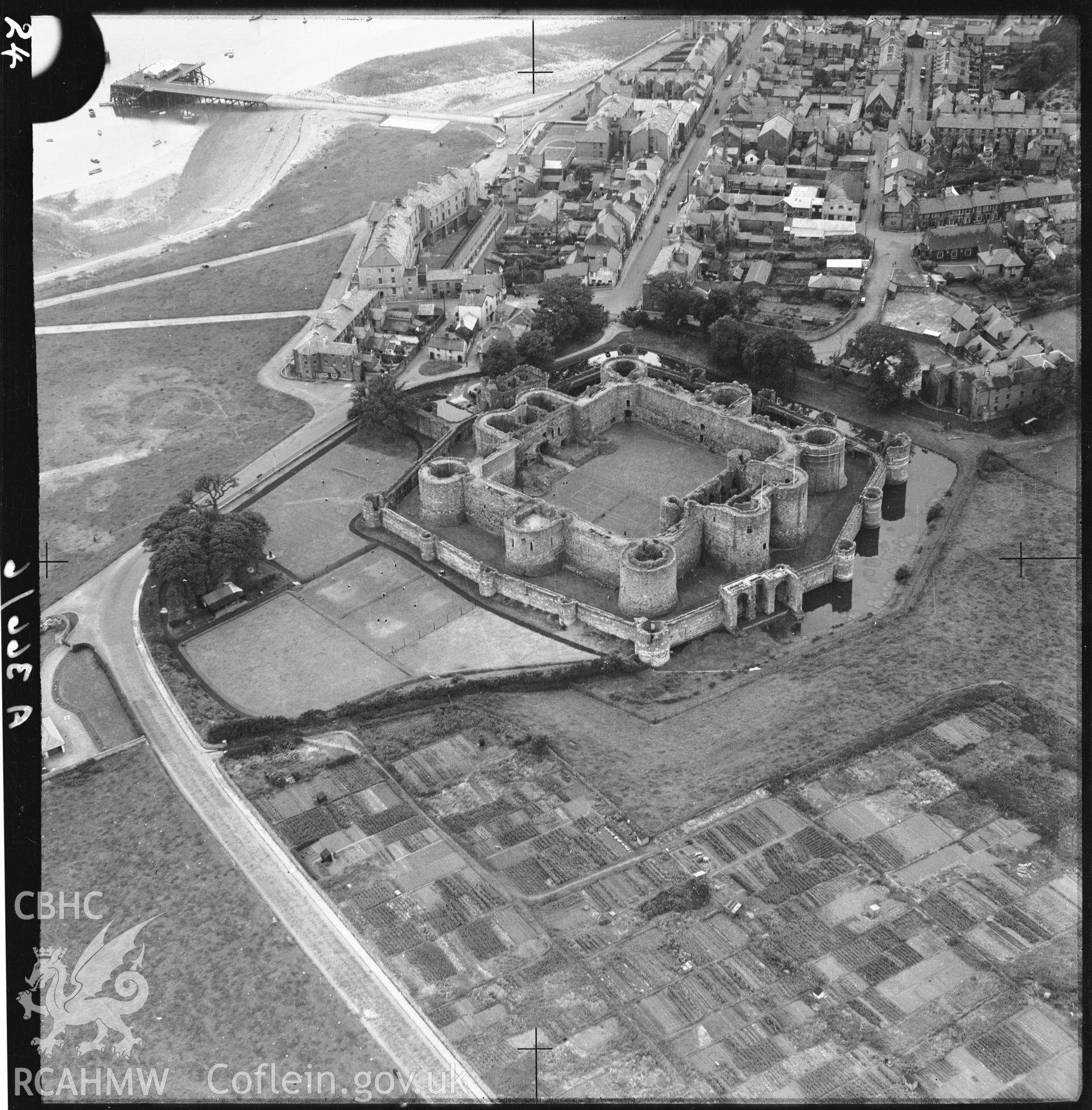 D.O.E photograph of Beaumaris Castle. Aerial views ? R.A.F.
