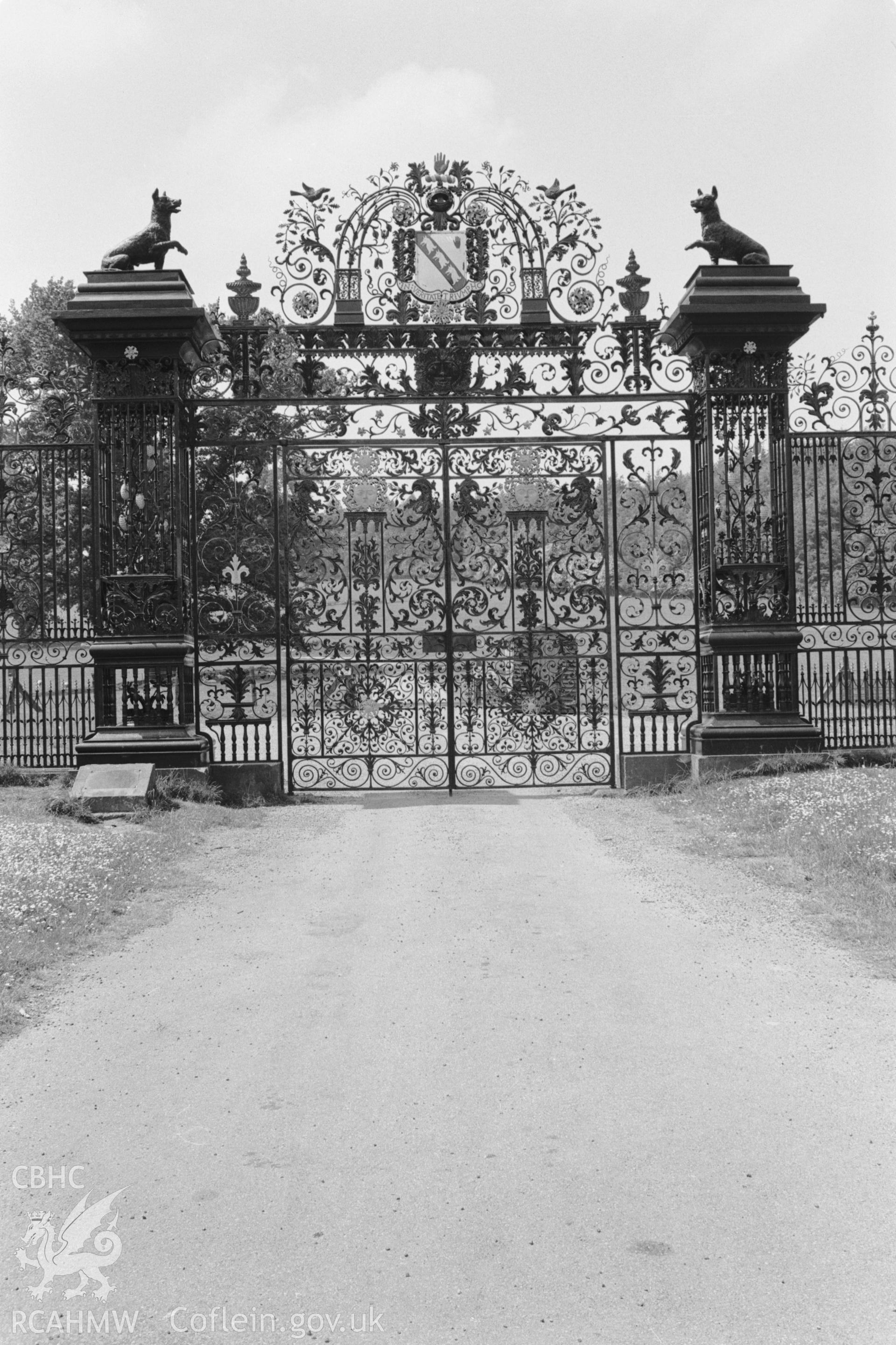 View of Chirk Castle gates collated by the former Central Office of Information.