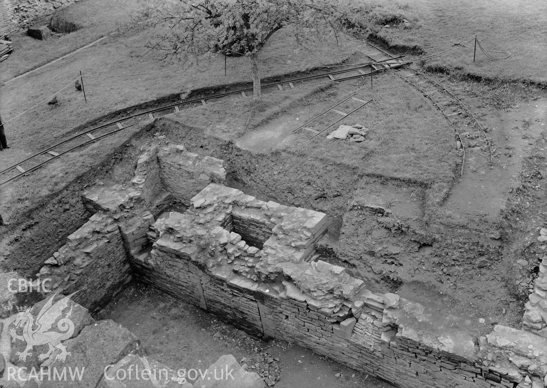 D.O.E photograph of Skenfrith Castle. Excavations.