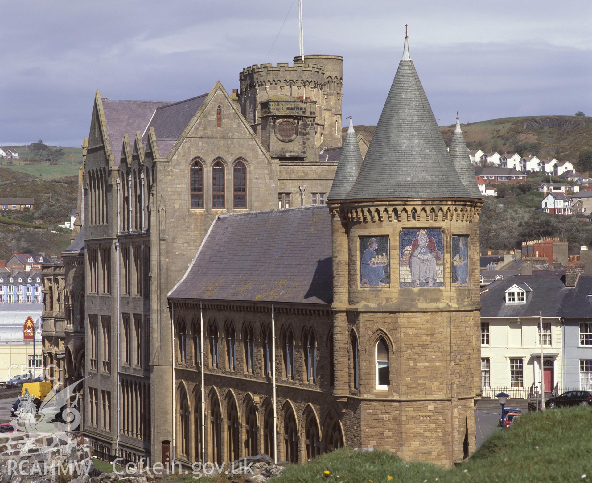 RCAHMW colour transparency showing view of Old College, Aberystwyth from the west.
