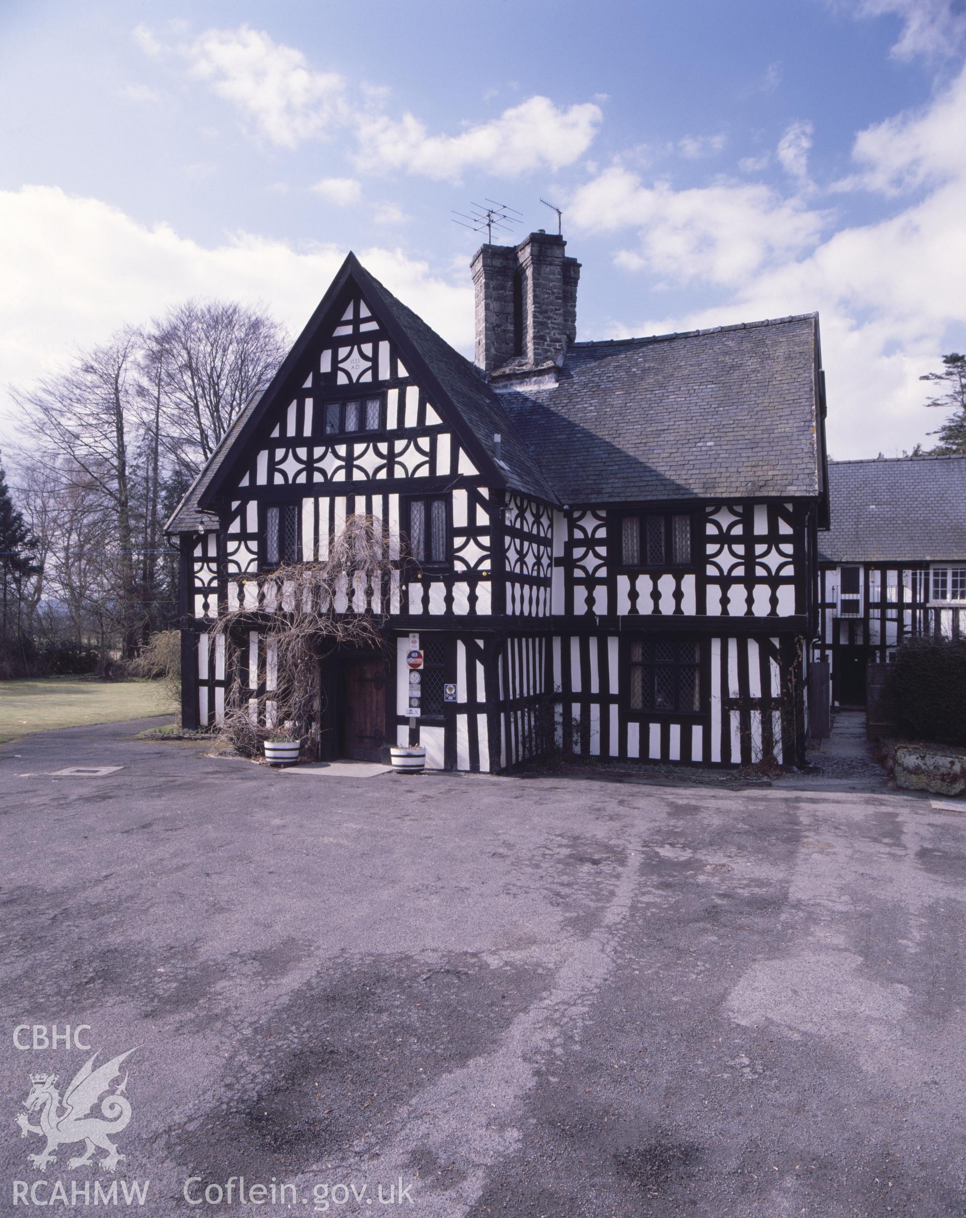 RCAHMW colour transparency showing Maesmawr, Caersws taken by R.G. Nicol, undated.