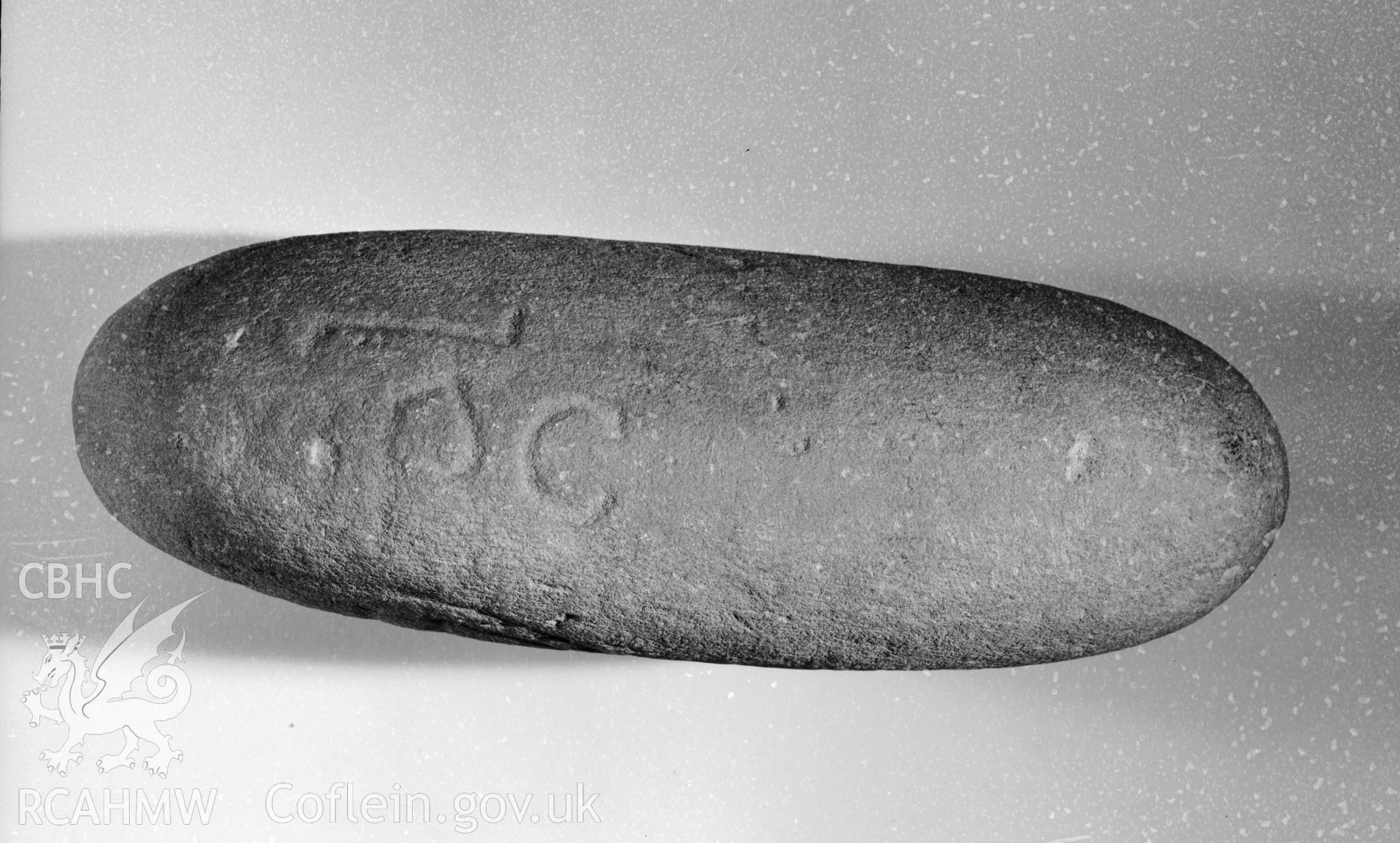 D.O.E photograph of St Davids Bishop's Palace. Early Christian Stone.