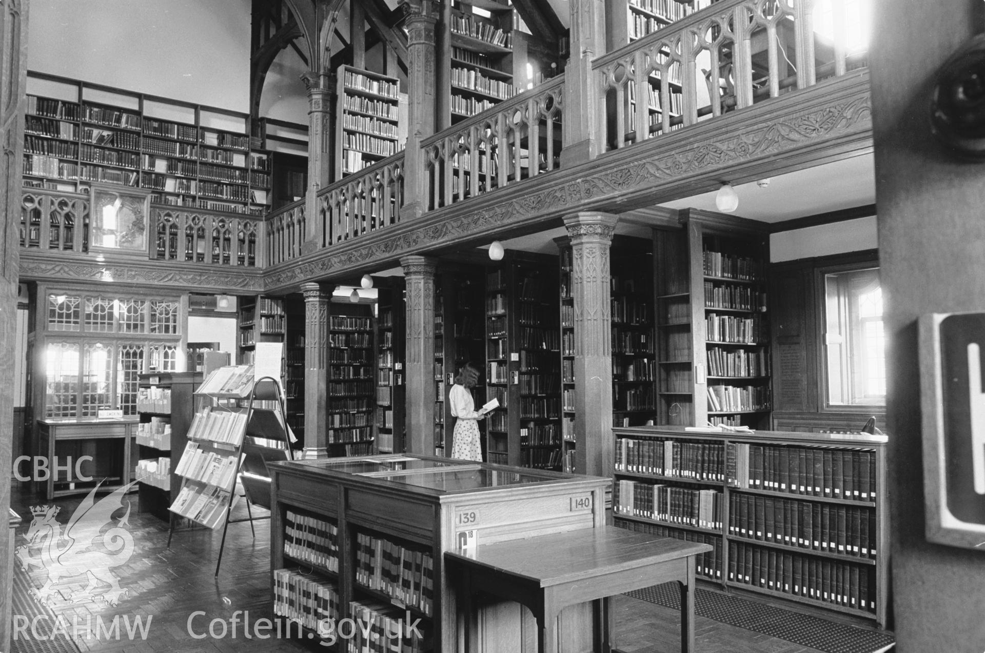 View of interior of St Deiniol's library, Hawarden