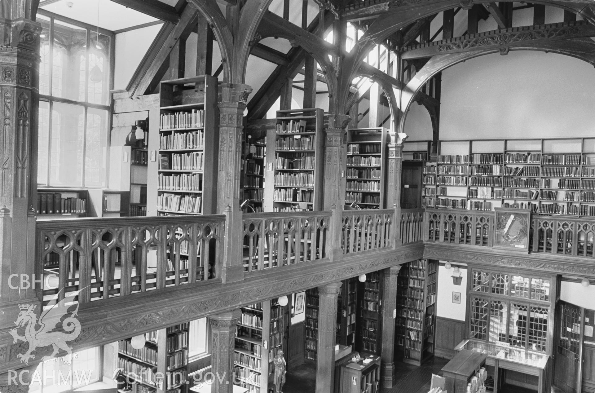 View of interior of St Deiniol's library, Hawarden