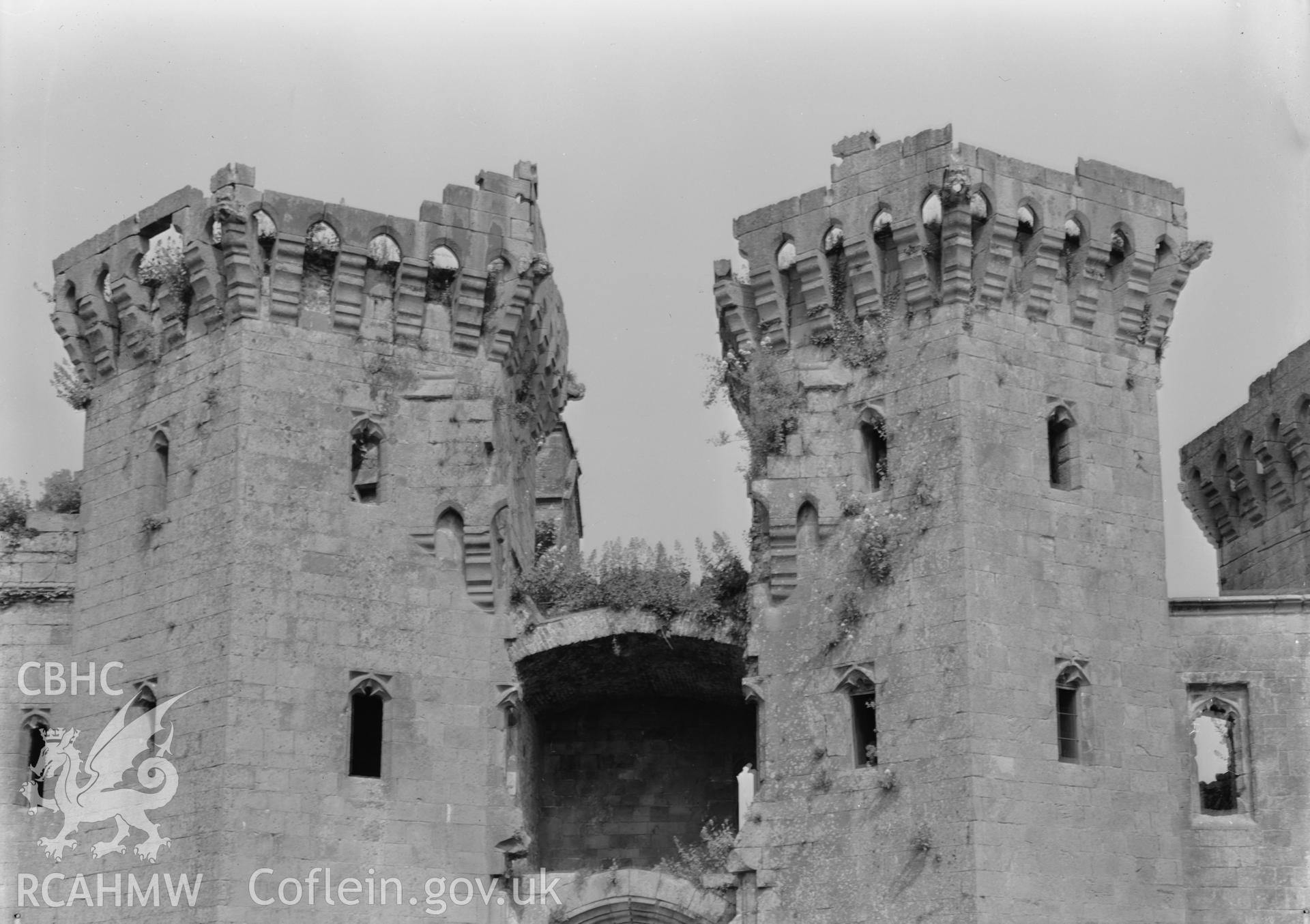 D.O.E photograph of Raglan Castle.