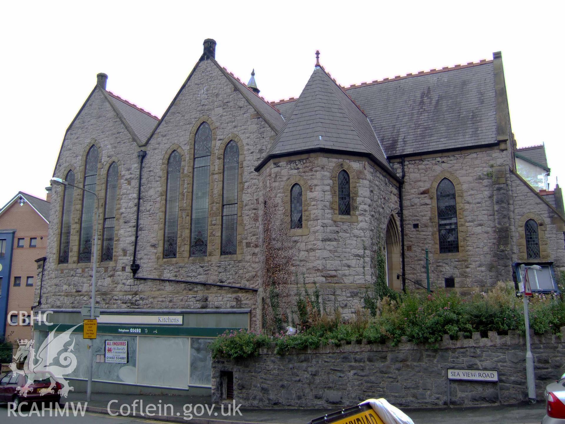 North-western side elevation & shops under.