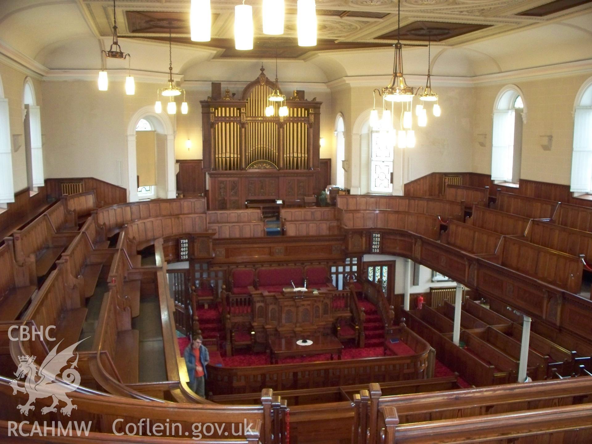 Ceiling, organ & pulpit from rear gallery.