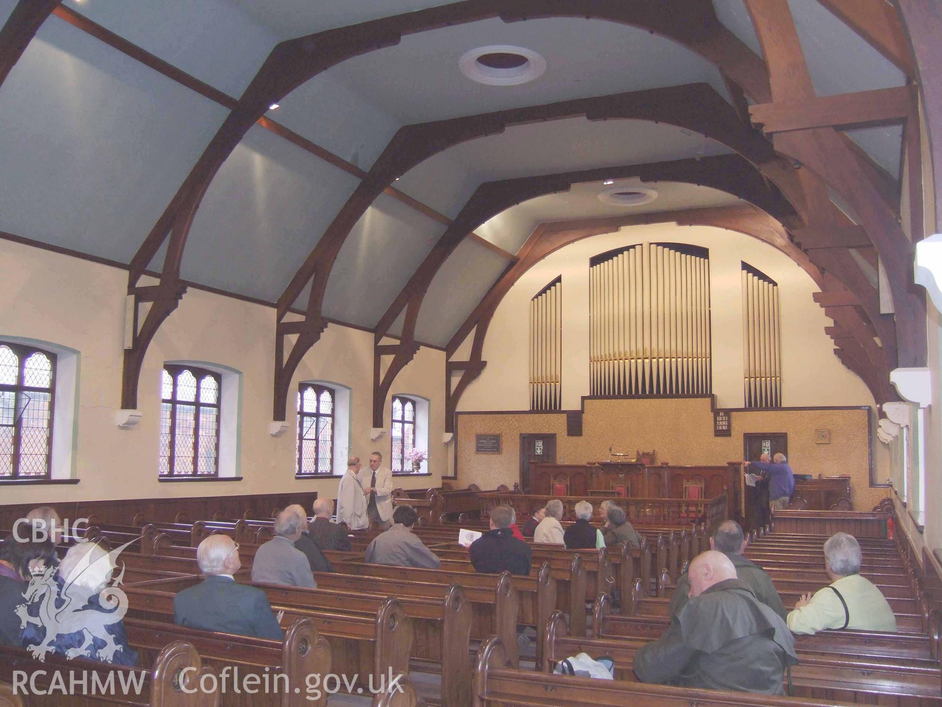 Chapel interior looking south-west to the pulpit.