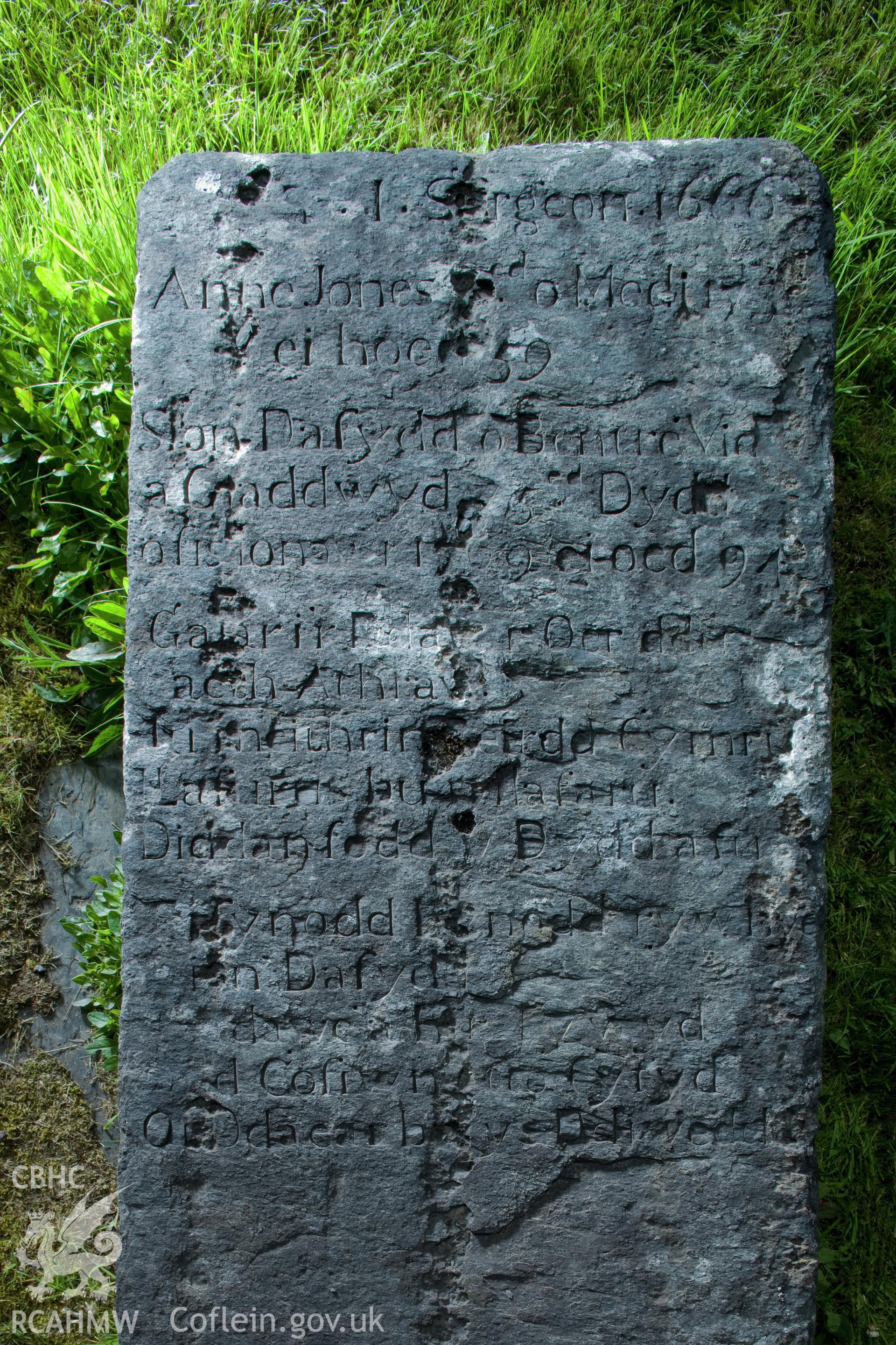 1666 gravestone dedicated to Sion Daffyd.