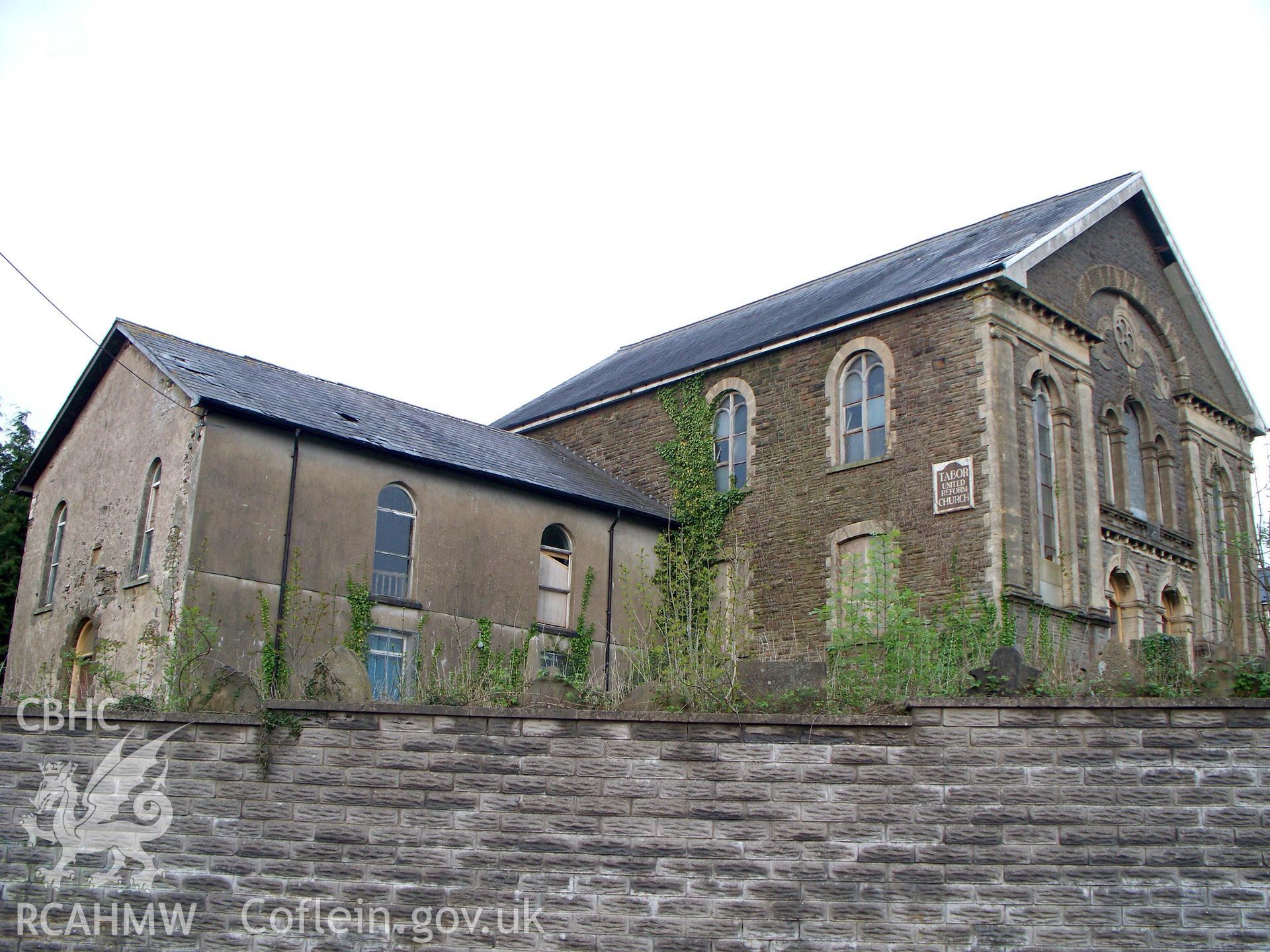 North-western side of chapel with SW front to the right, north-west Sunday School entrance front & SW side to the left.