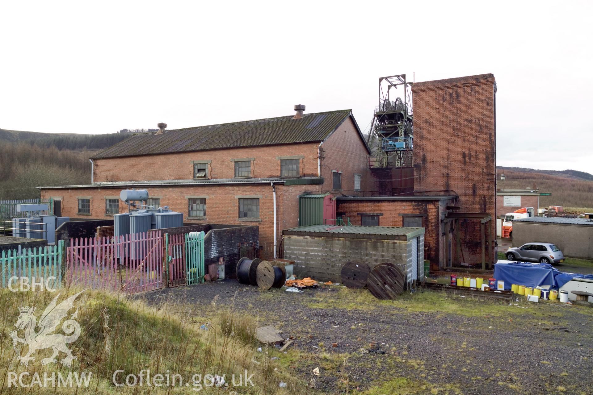 Winding house and old fan from east southeast.