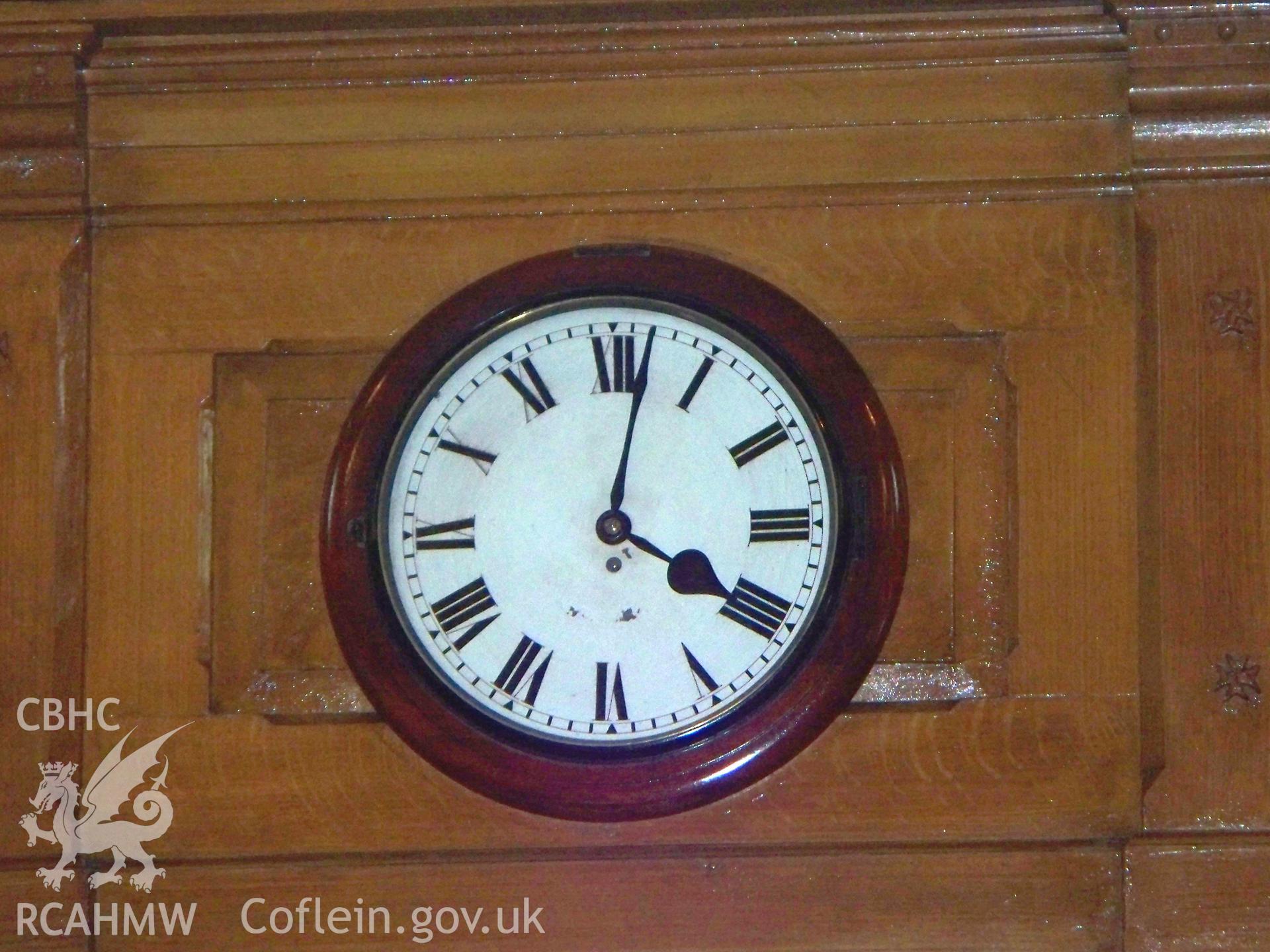 Clock on front of rear SW gallery.