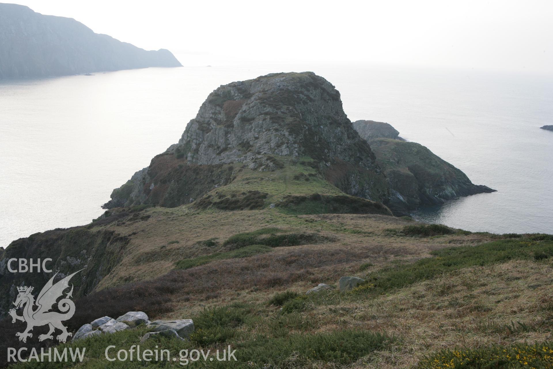 Dinas Mawr, promontory fort. View from north-east.