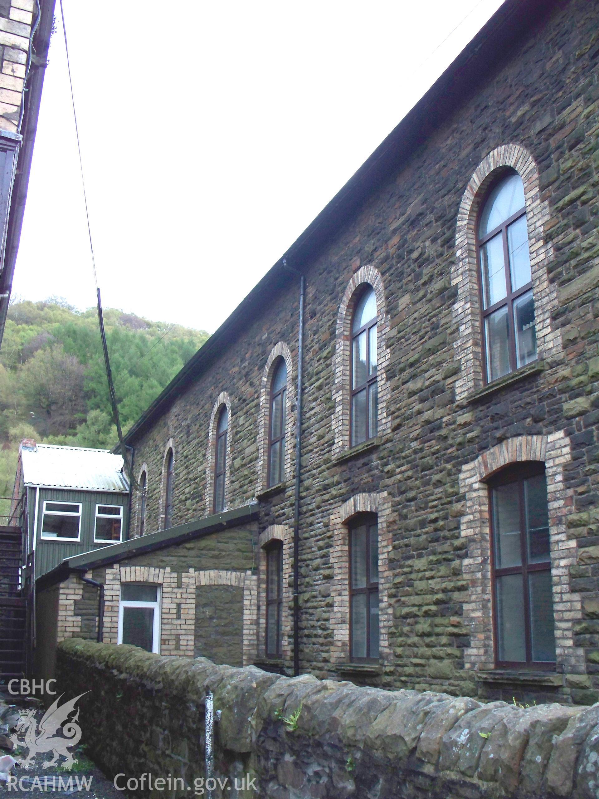 Detail of NW side with modernized Sunday School at rear.
